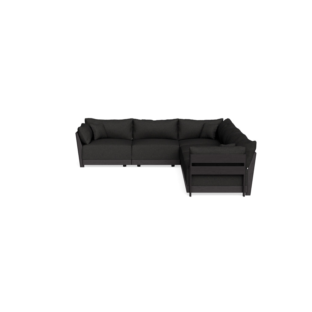 Modular Bondi Black 6-Seater Corner Sectional in Peppercorn | Classic Blend