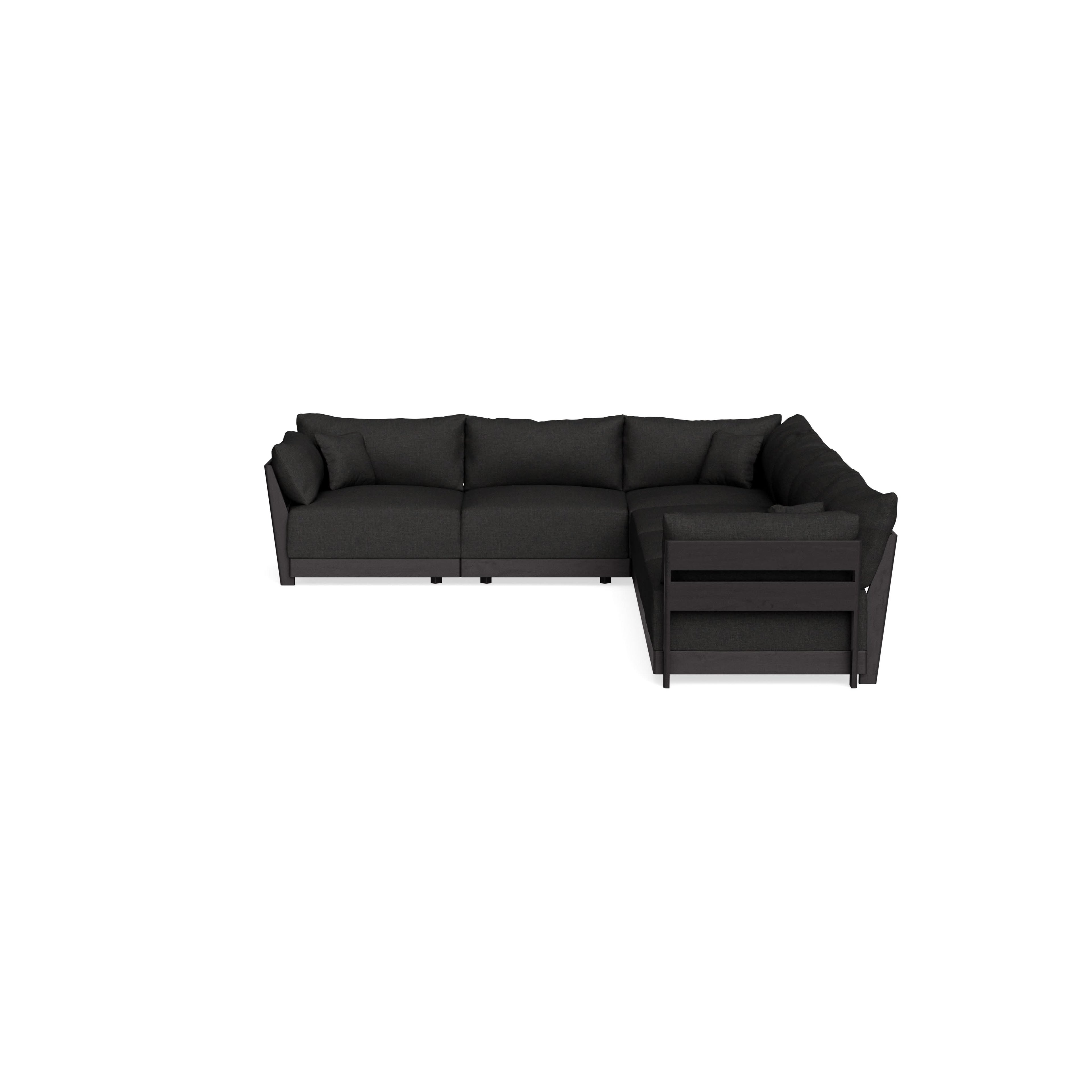 Modular Bondi Black 6-Seater Corner Sectional in Peppercorn | Classic Blend
