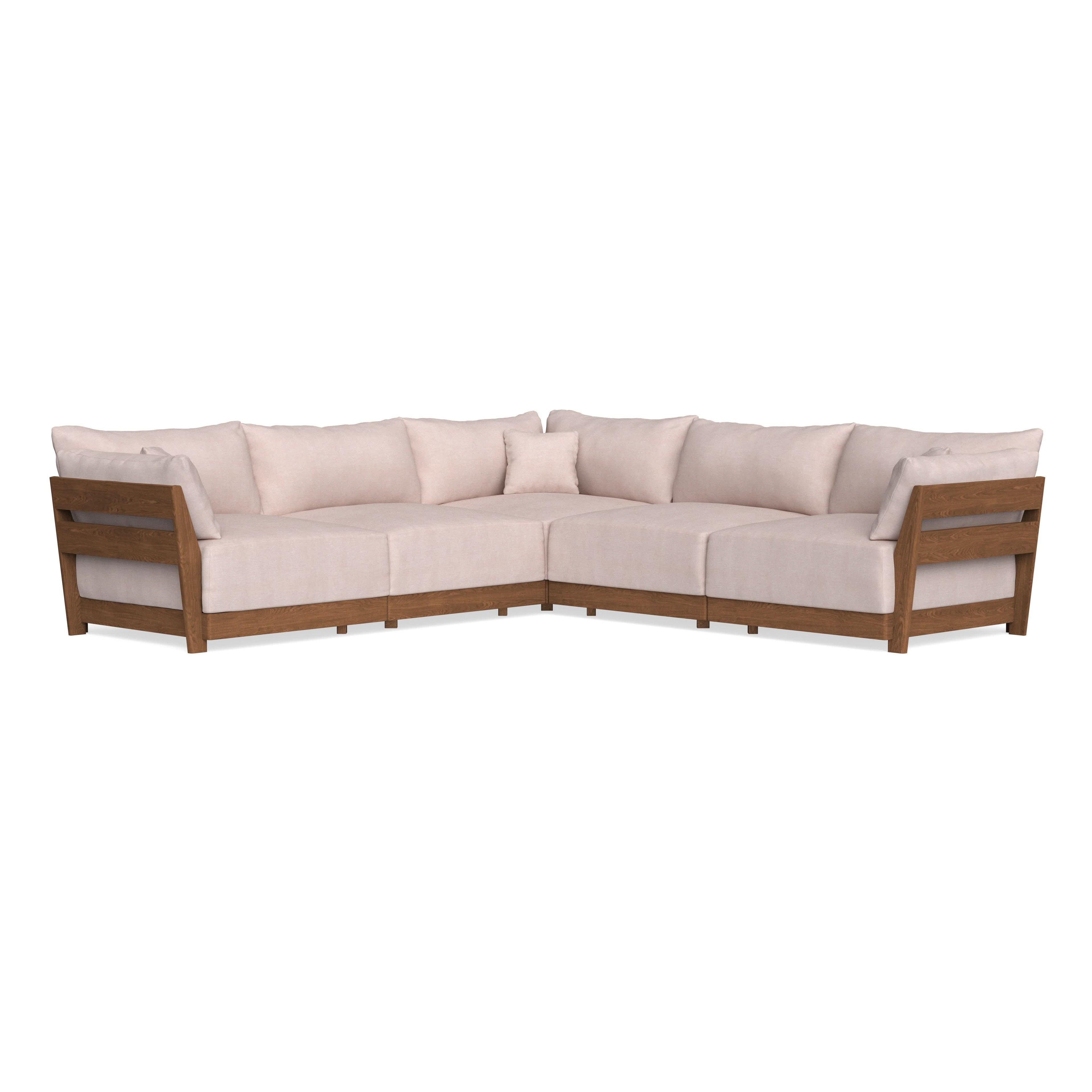 Modular Bondi Espresso 5-Seater Corner Sectional in Blush | Classic Blend