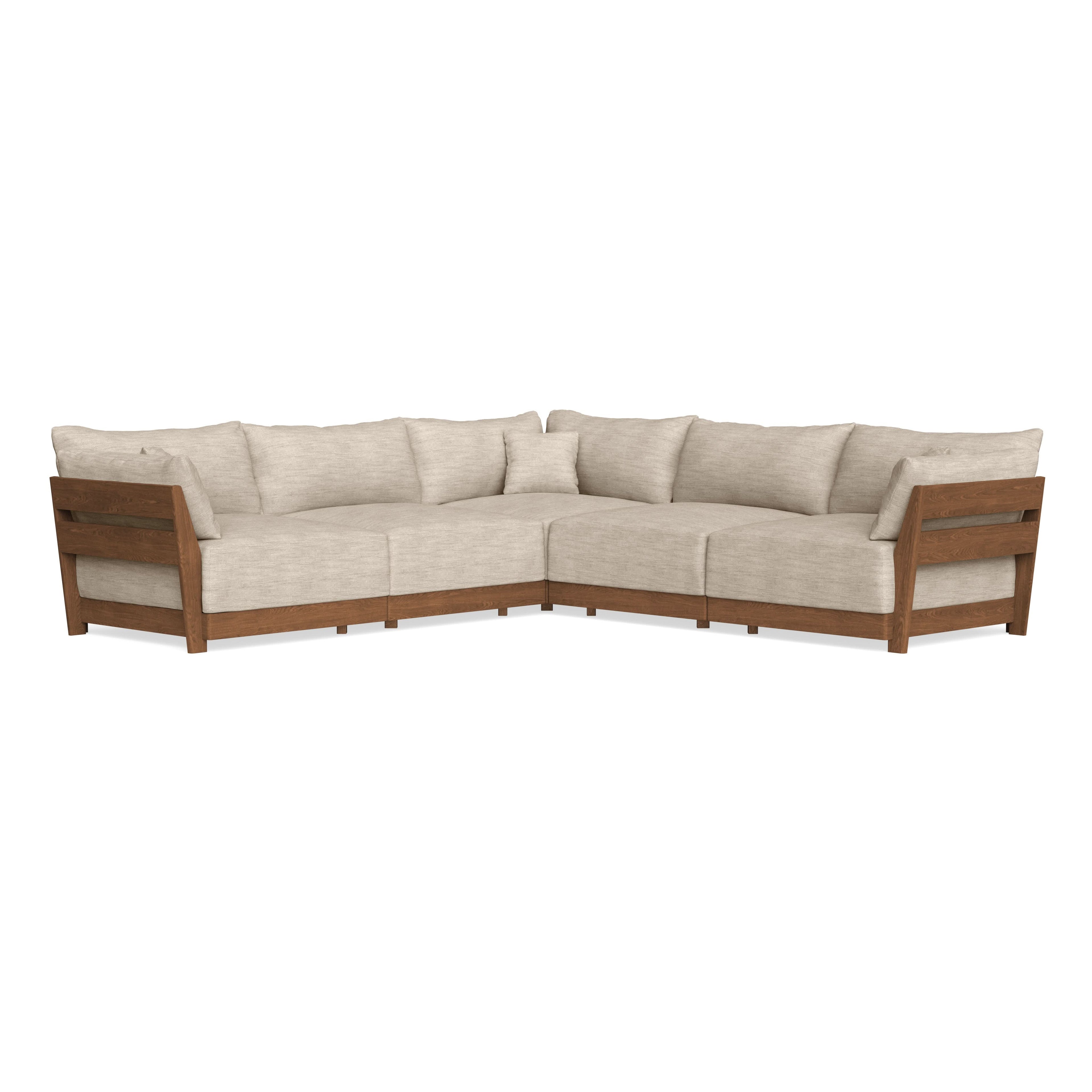 Modular Bondi Espresso 5-Seater Corner Sectional in Wheat | Memory Foam Blend