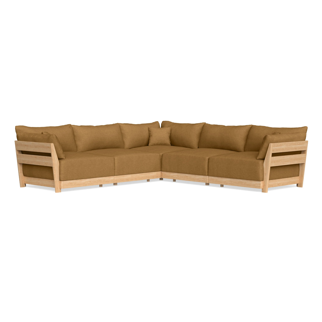 Modular Bondi Latte 5-Seater Corner Sectional in Dijon | Classic Blend