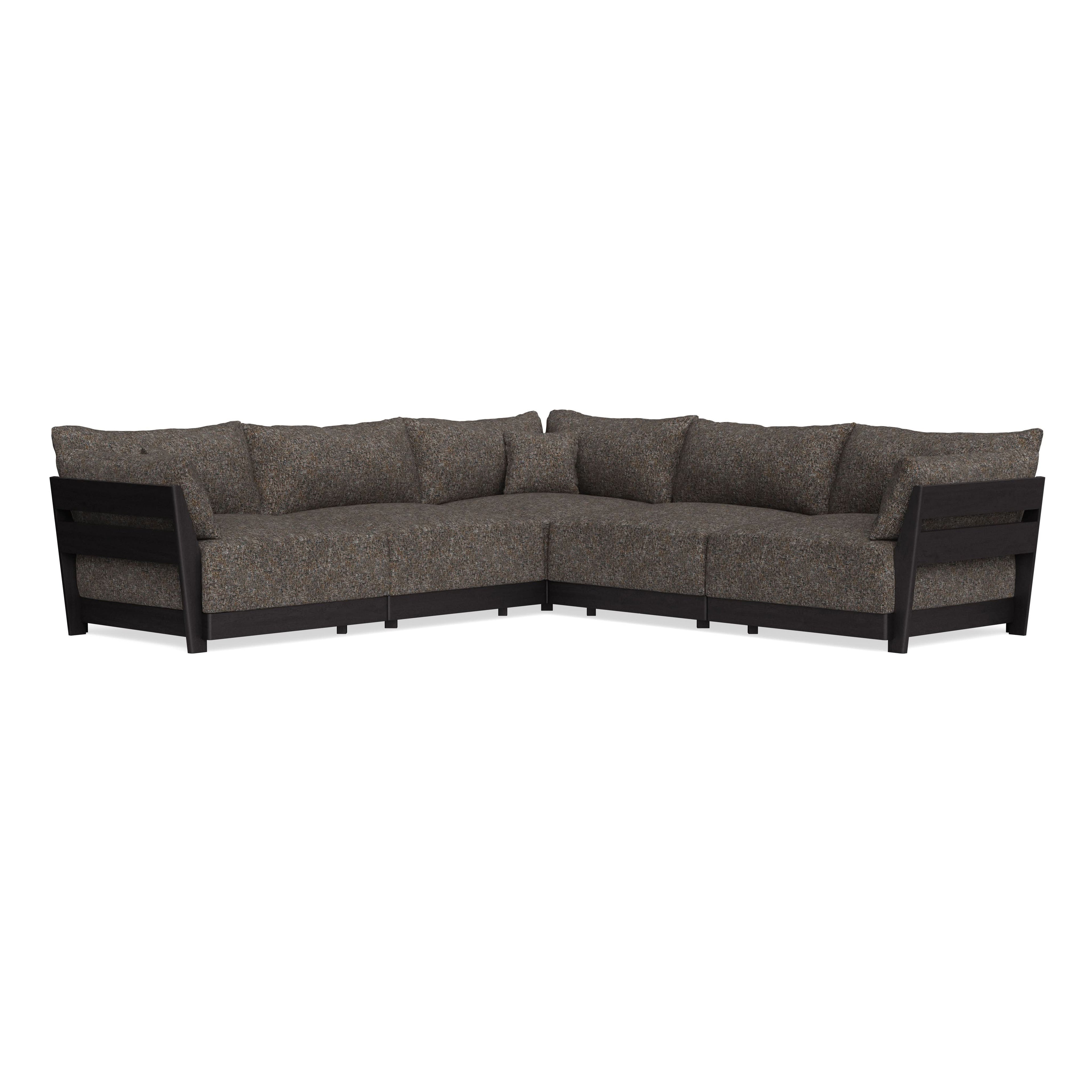 Modular Bondi Black 5-Seater Corner Sectional in Eclipse | Memory Foam Blend
