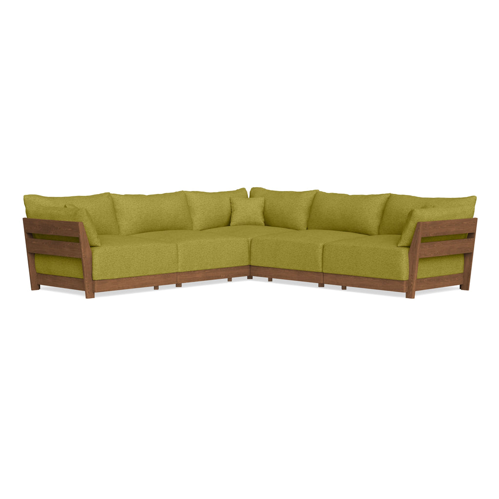 Modular Bondi Espresso 5-Seater Corner Sectional in Avocado | Classic Blend