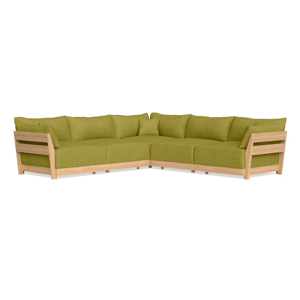 Modular Bondi Latte 5-Seater Corner Sectional in Avocado | Memory Foam Blend