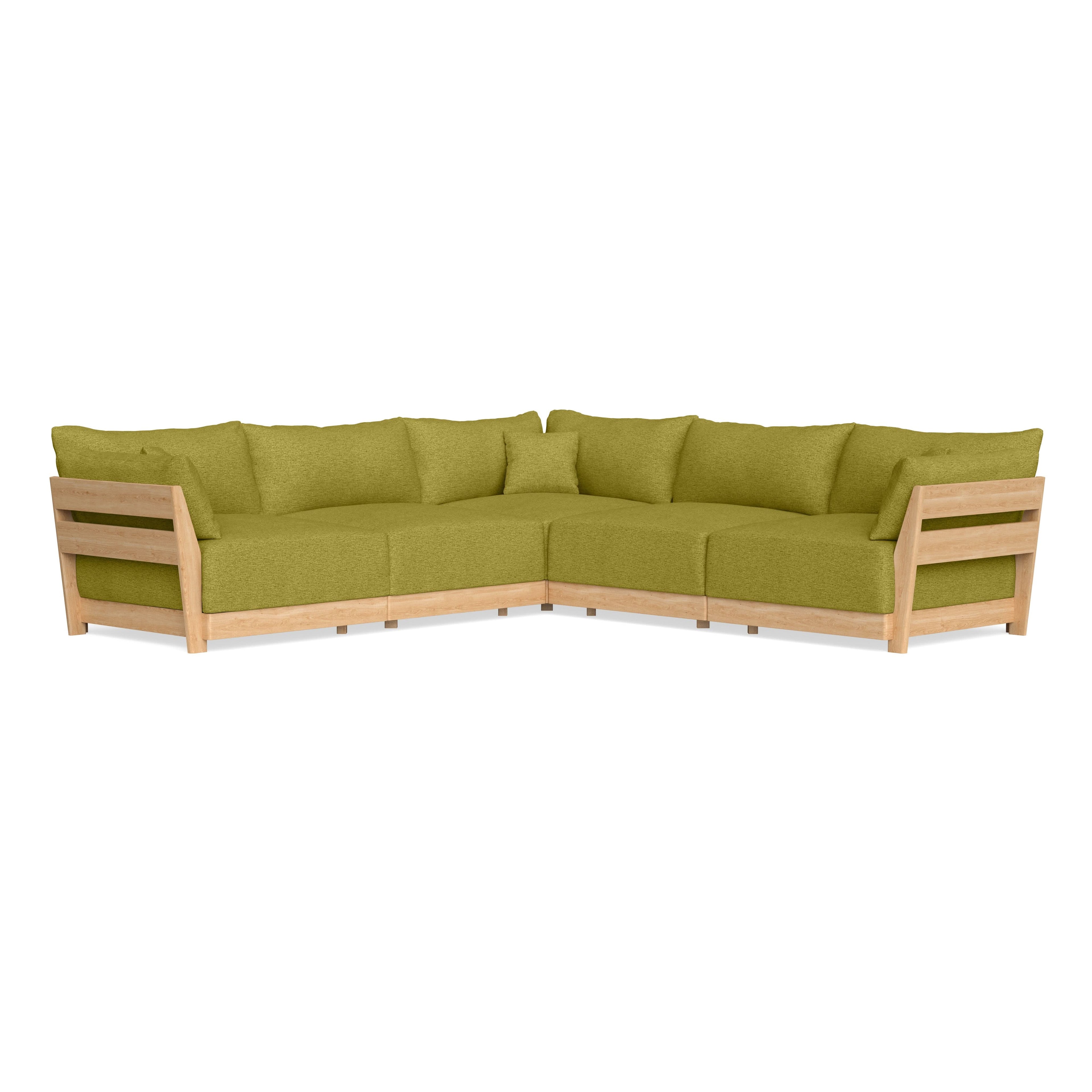 Modular Bondi Latte 5-Seater Corner Sectional in Avocado | Memory Foam Blend