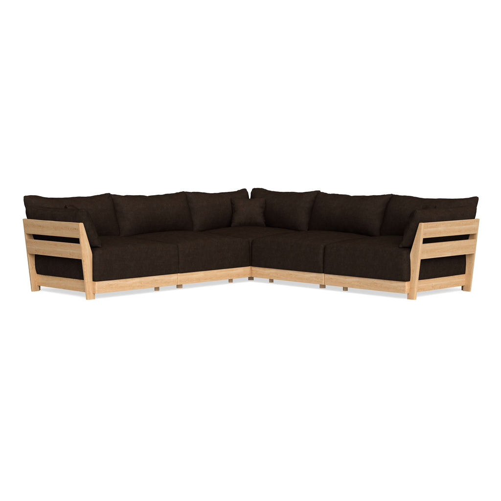 Modular Bondi Latte 5-Seater Corner Sectional in Espresso | Classic Blend