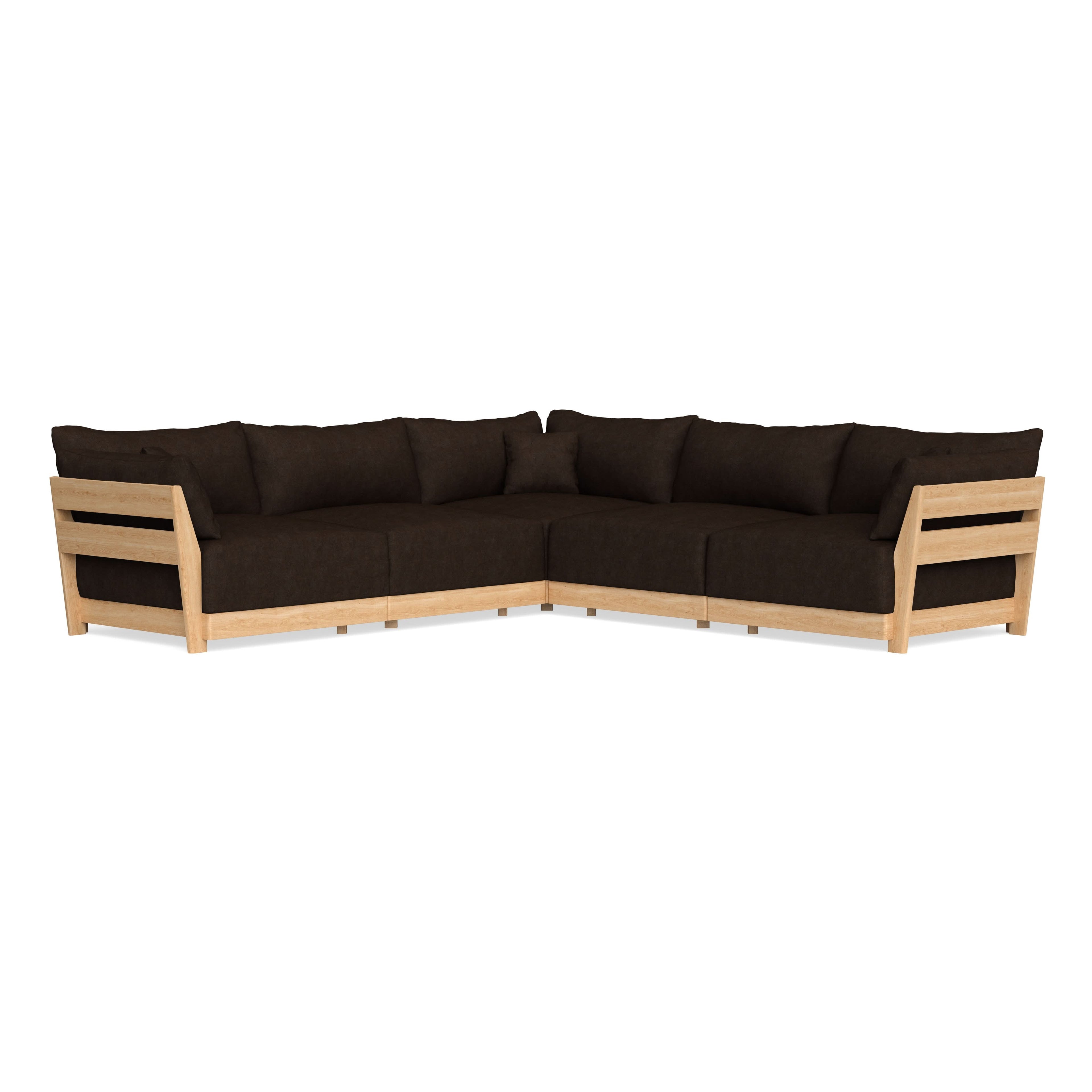 Modular Bondi Latte 5-Seater Corner Sectional in Espresso | Classic Blend