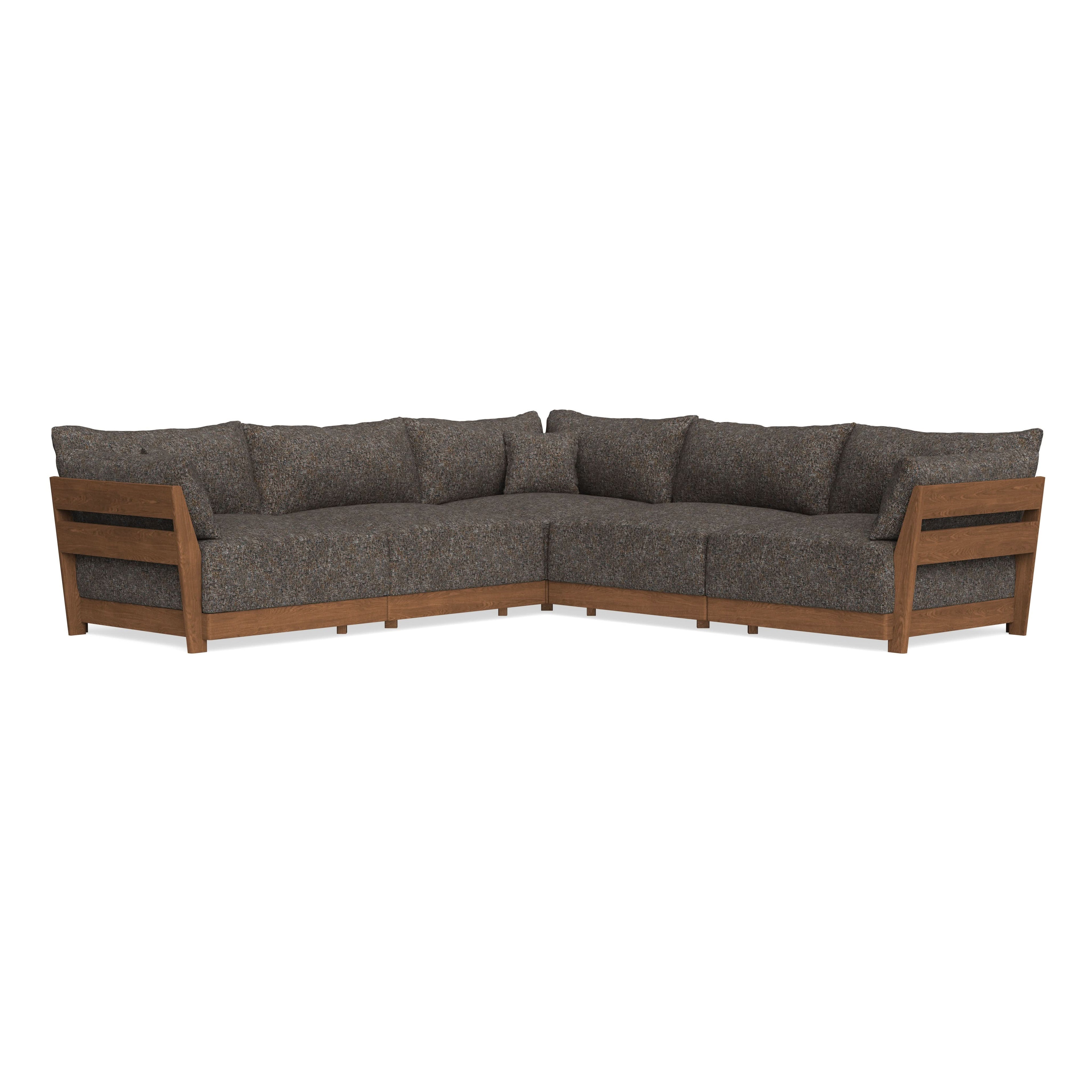 Modular Bondi Espresso 5-Seater Corner Sectional in Eclipse | Memory Foam Blend