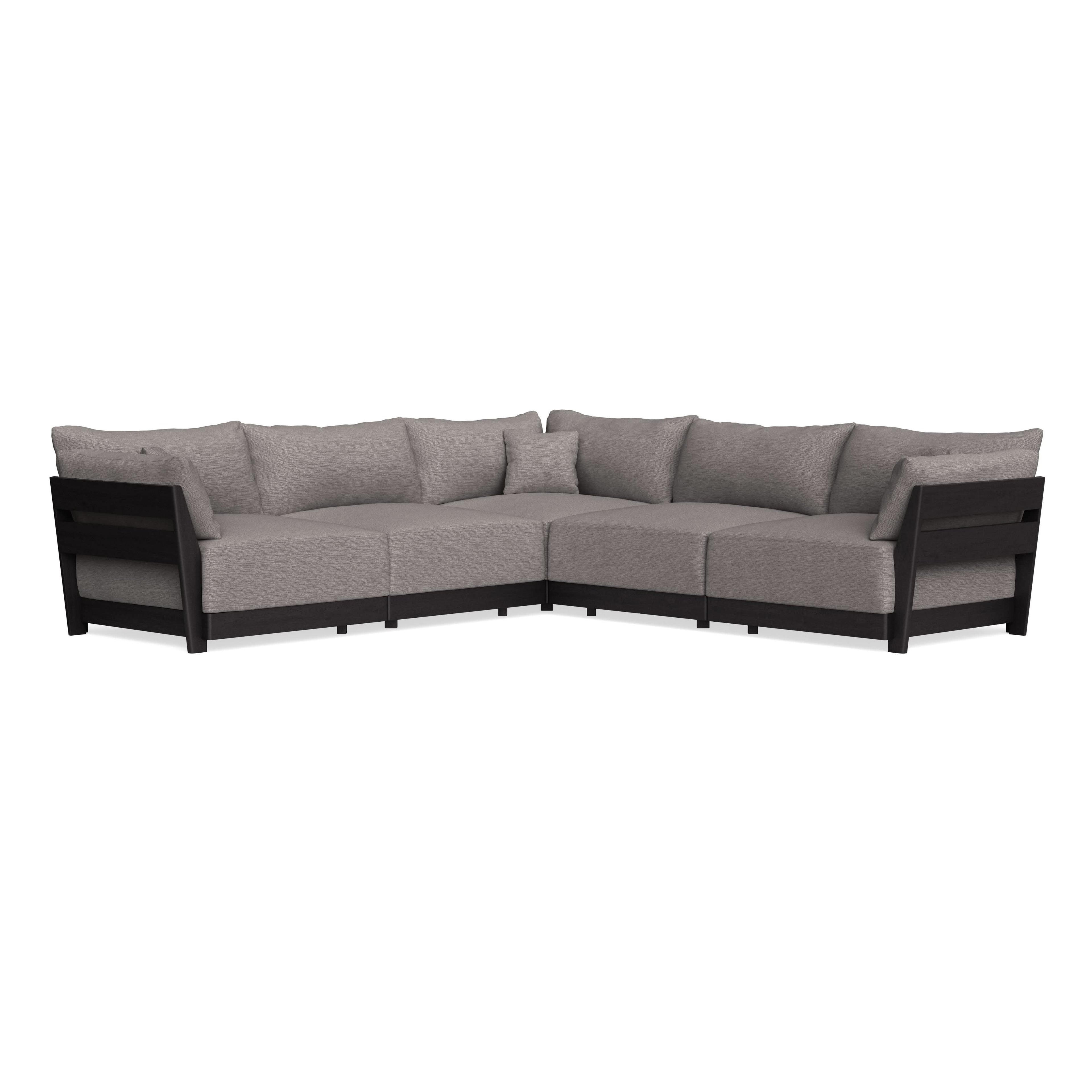 Modular Bondi Black 5-Seater Corner Sectional in Cement | Classic Blend