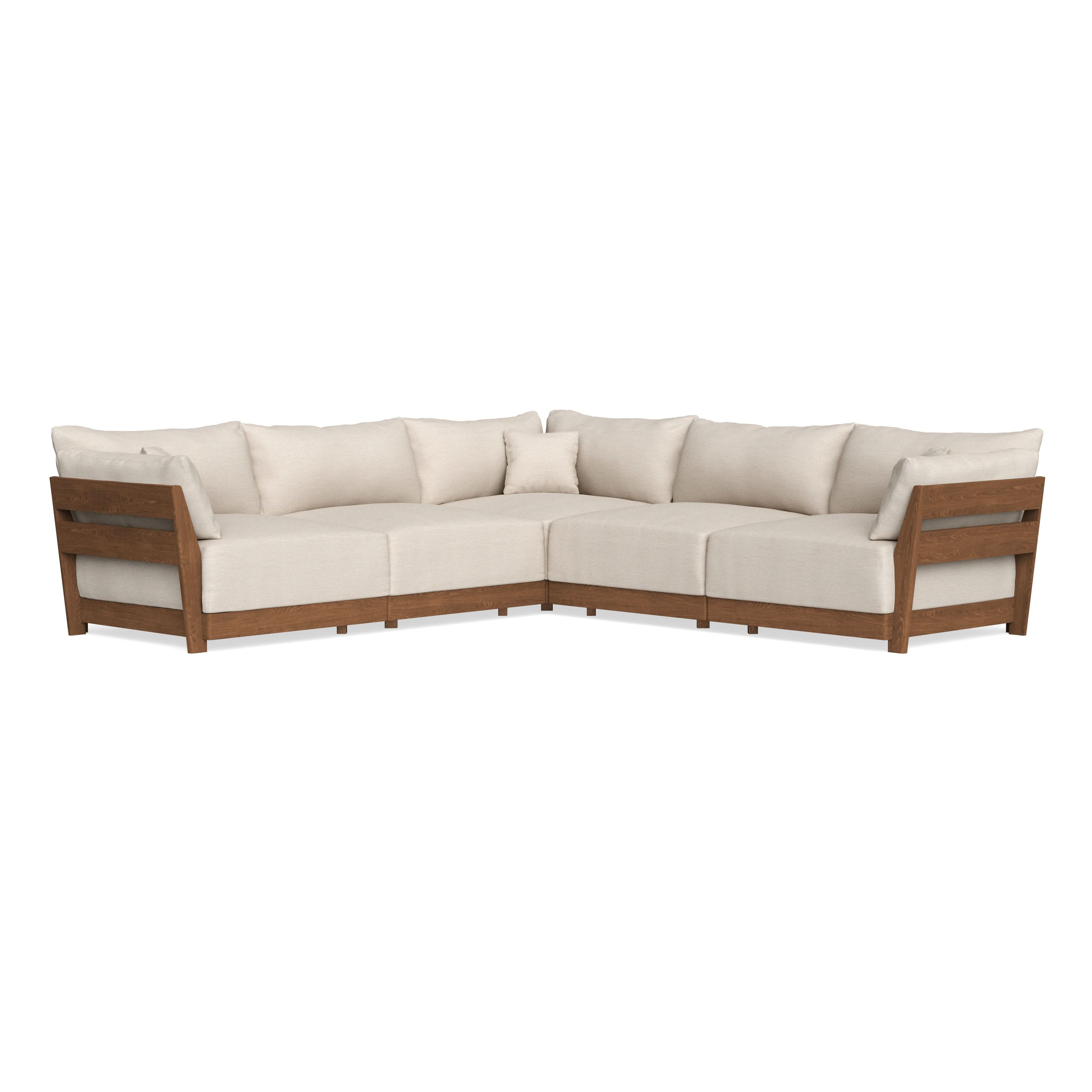 Modular Bondi Espresso 5-Seater Corner Sectional in Seashell | Classic Blend