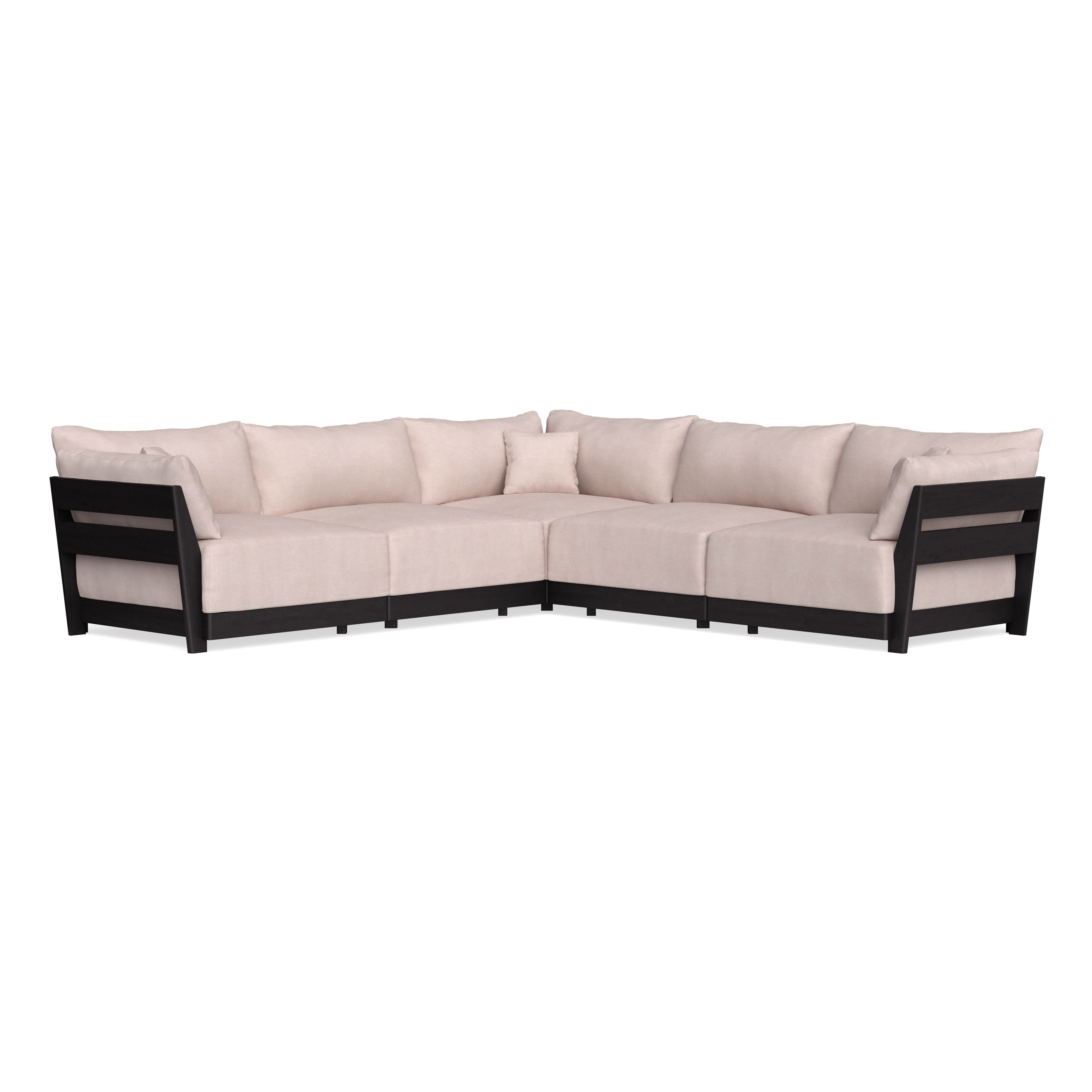 Modular Bondi Black 5-Seater Corner Sectional in Blush | Classic Blend