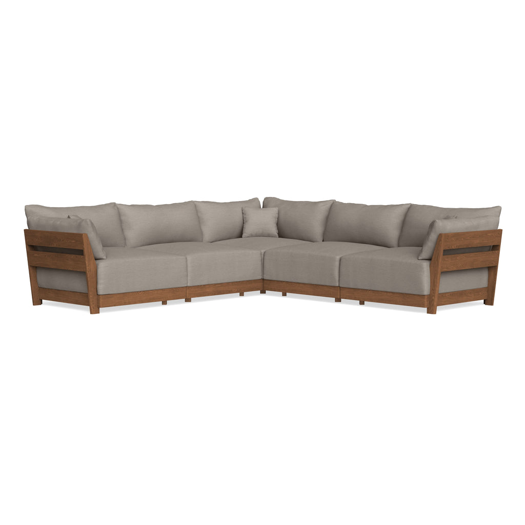 Modular Bondi Espresso 5-Seater Corner Sectional in Cinder Gray | Memory Foam Blend