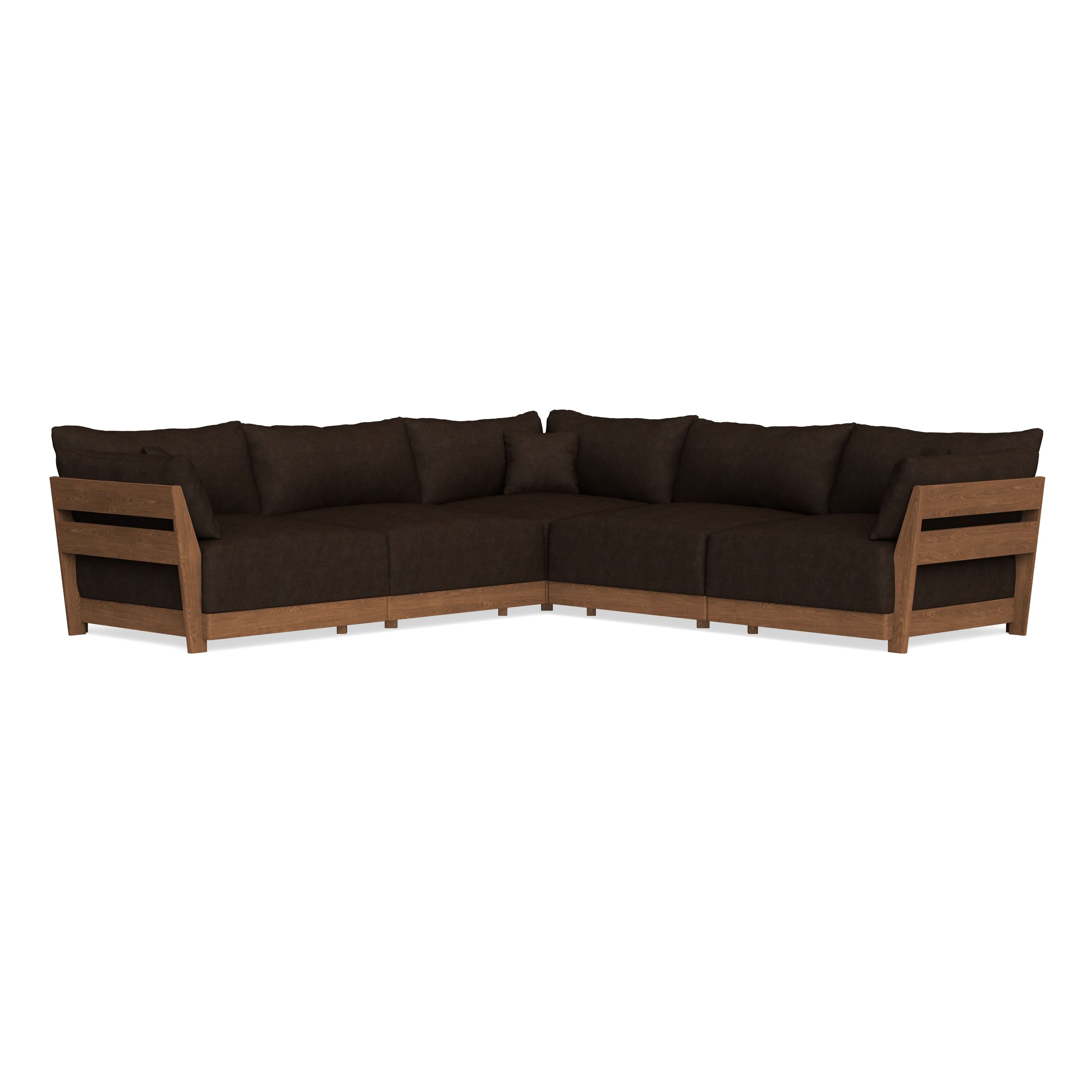 Modular Bondi Espresso 5-Seater Corner Sectional in Espresso | Memory Foam Blend