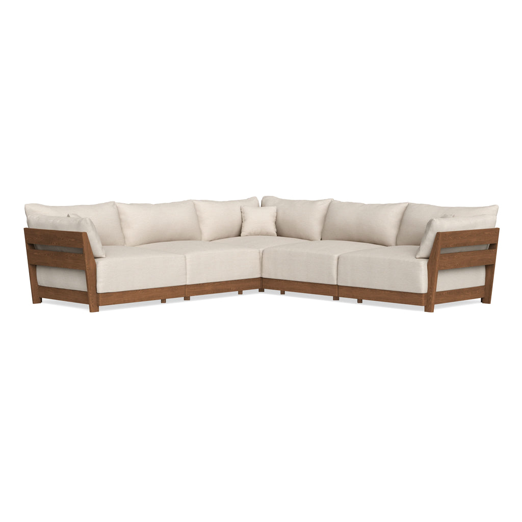 Modular Bondi Espresso 5-Seater Corner Sectional in Seashell | Memory Foam Blend