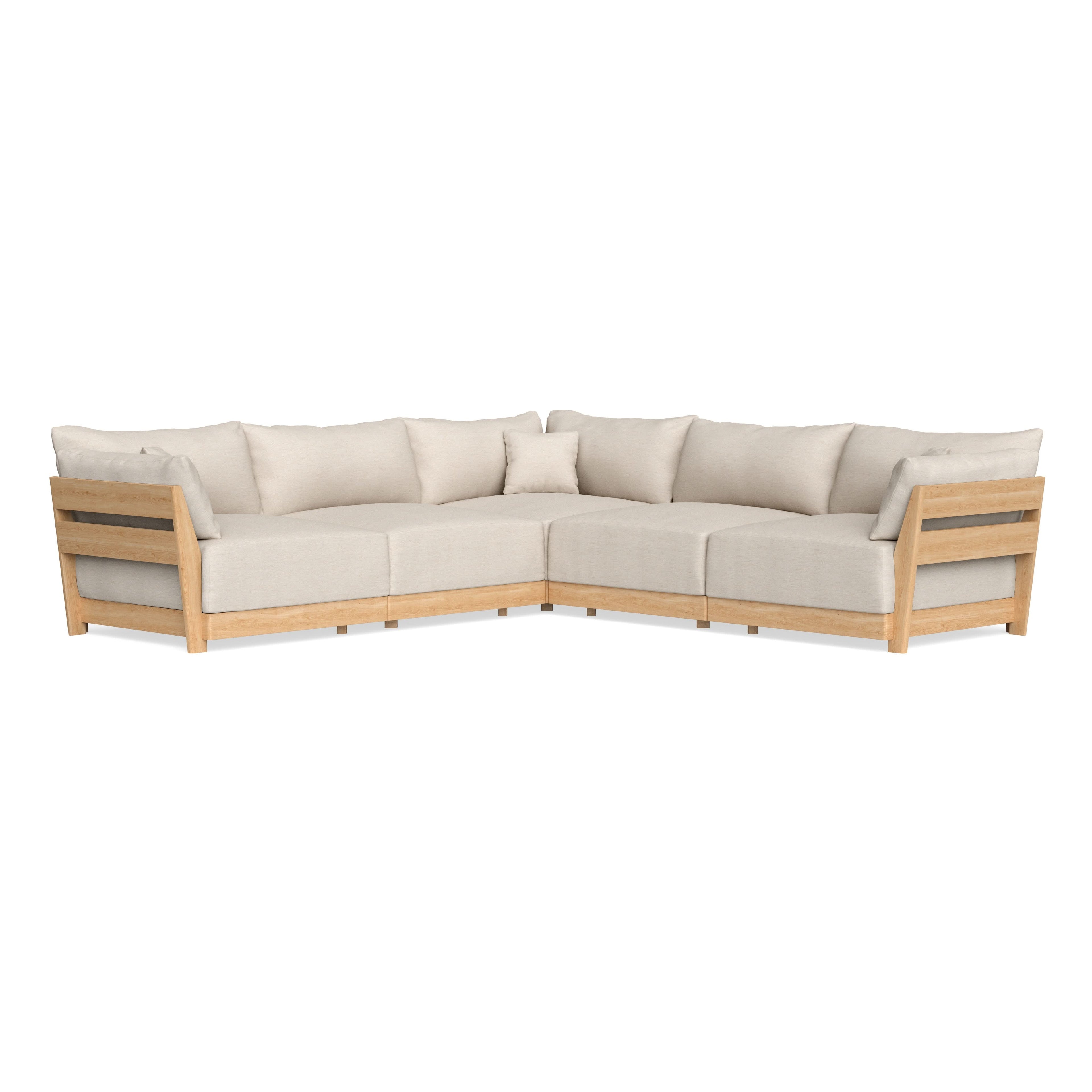 Modular Bondi Latte 5-Seater Corner Sectional in Seashell | Memory Foam Blend