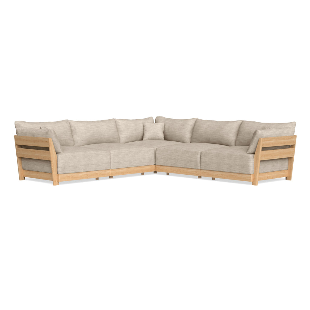 Modular Bondi Latte 5-Seater Corner Sectional in Wheat | Memory Foam Blend