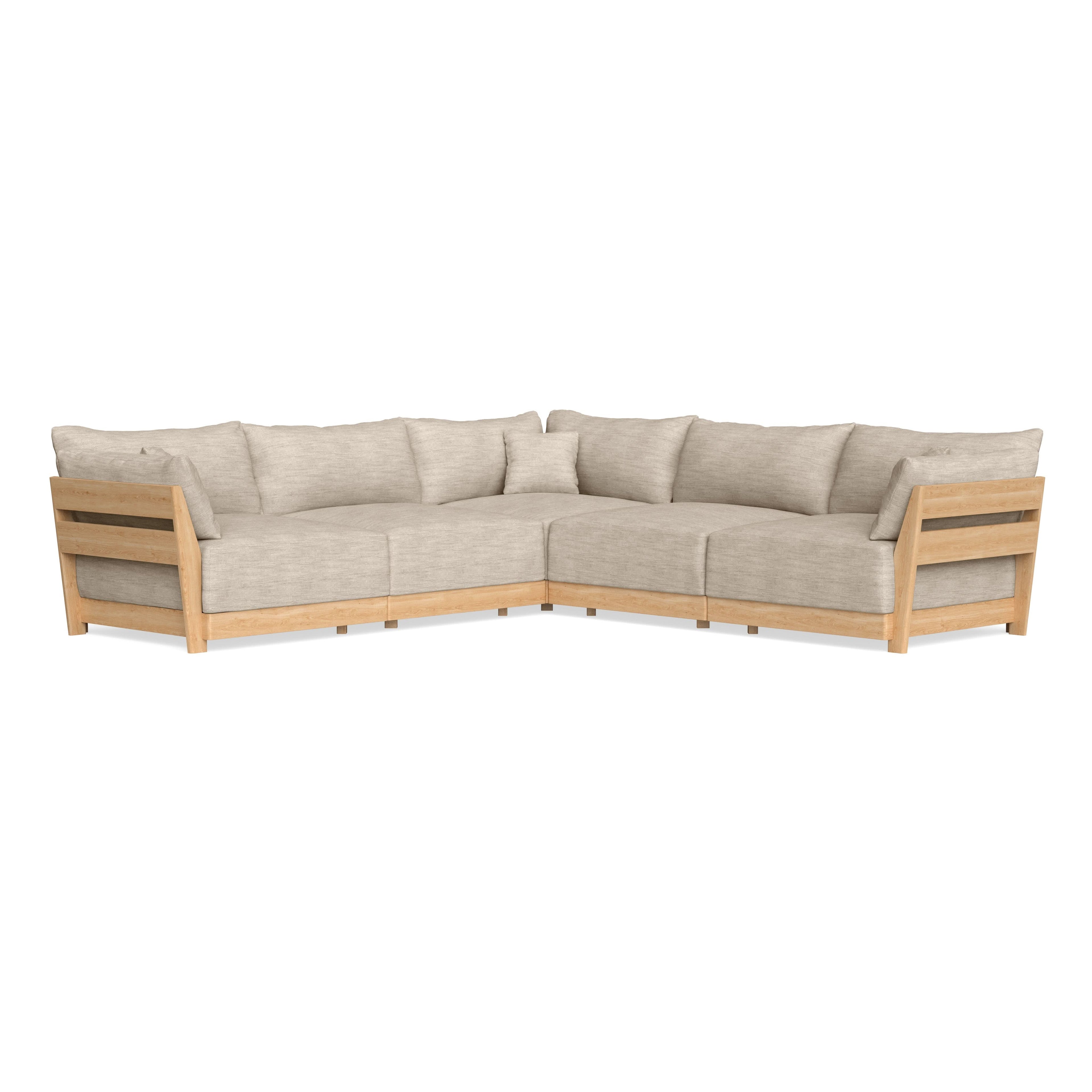 Modular Bondi Latte 5-Seater Corner Sectional in Wheat | Memory Foam Blend