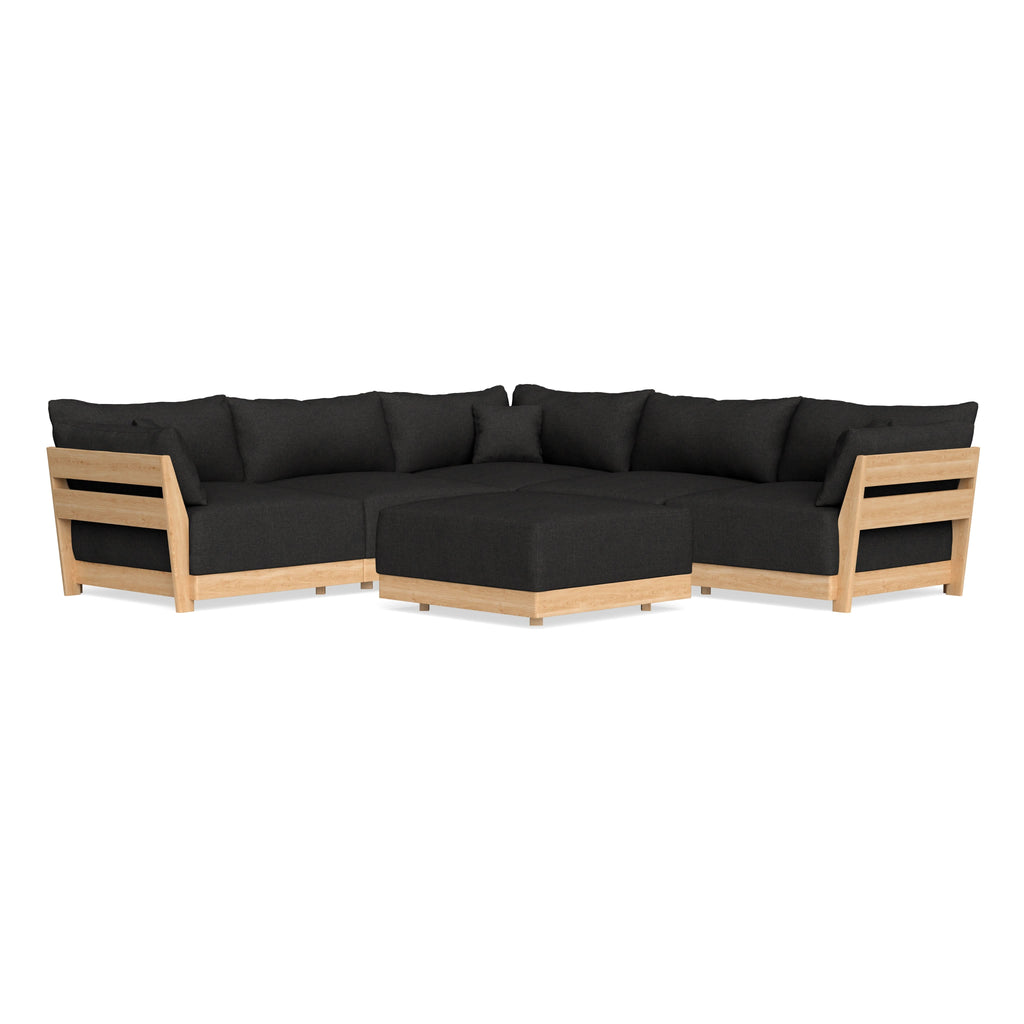 Slipcover Only - Modular Bondi 5-Seater Corner Sectional + Ottoman in Peppercorn