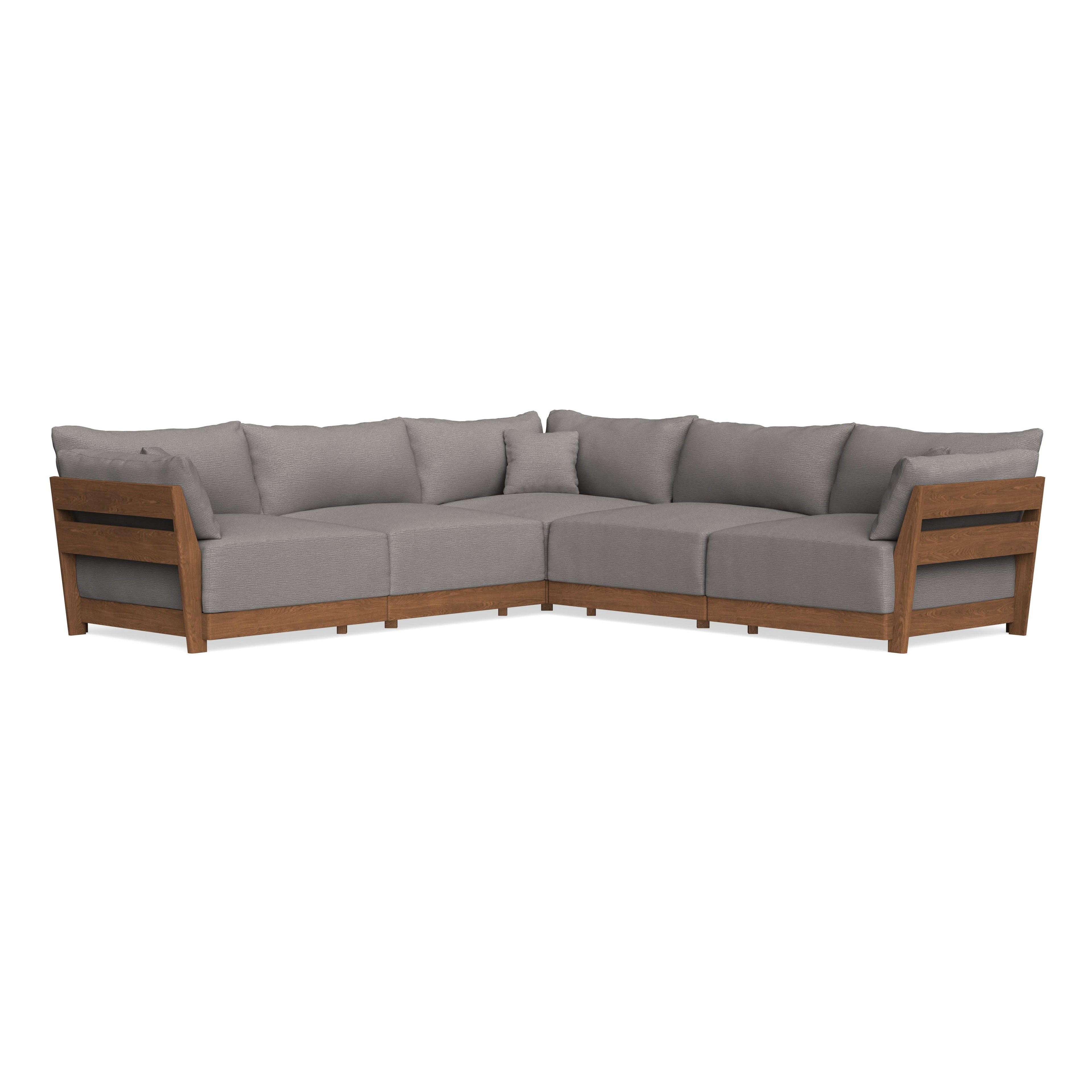 Modular Bondi Espresso 5-Seater Corner Sectional in Cement | Classic Blend