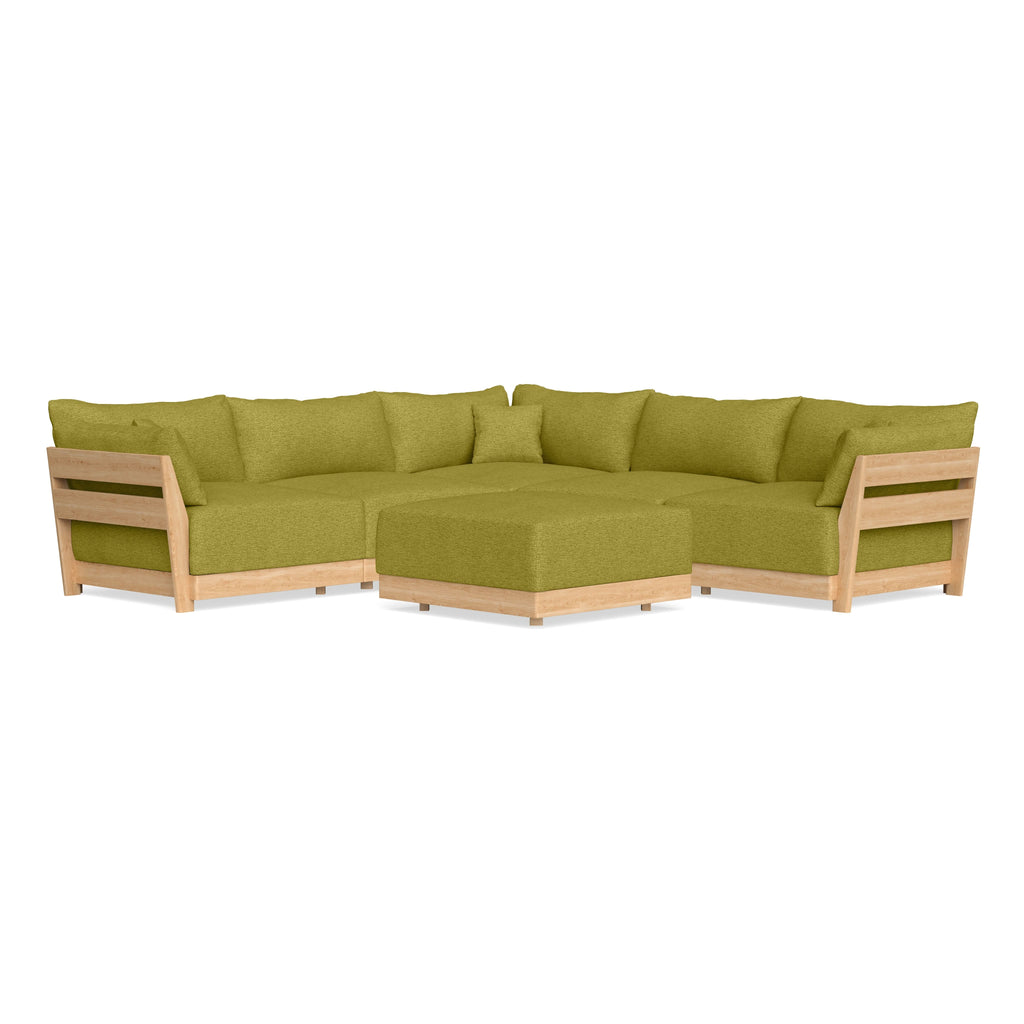 Slipcover Only - Modular Bondi 5-Seater Corner Sectional + Ottoman in Avocado