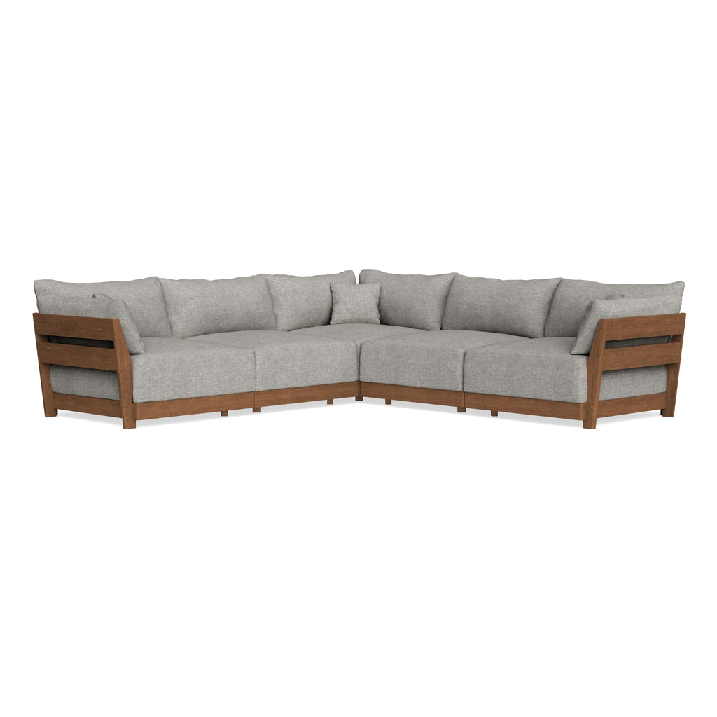 Modular Bondi Espresso 5-Seater Corner Sectional in Fog | Classic Blend