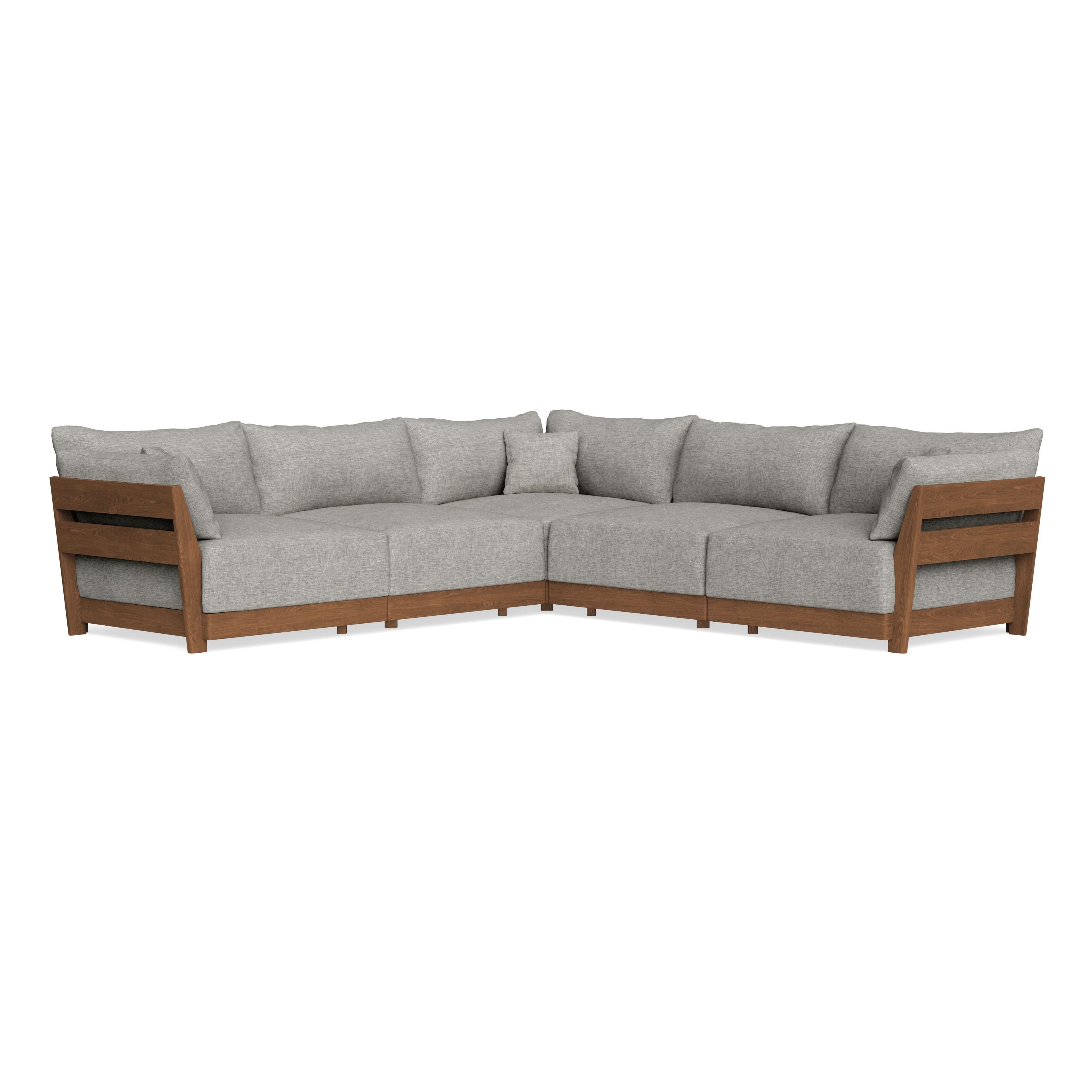 Modular Bondi Espresso 5-Seater Corner Sectional in Fog | Classic Blend