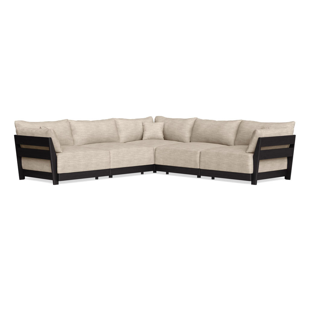 Modular Bondi Black 5-Seater Corner Sectional in Wheat | Classic Blend