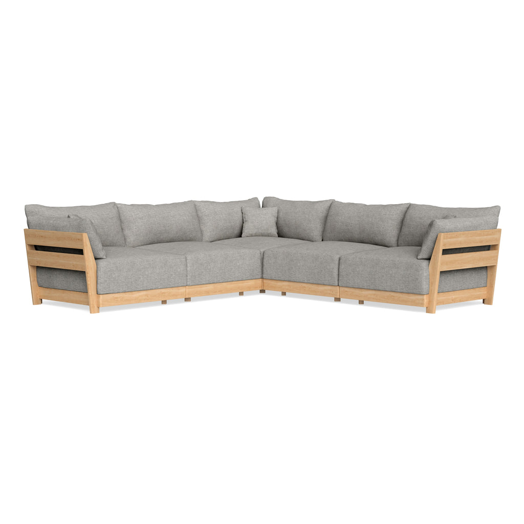 Modular Bondi Latte 5-Seater Corner Sectional in Fog | Classic Blend