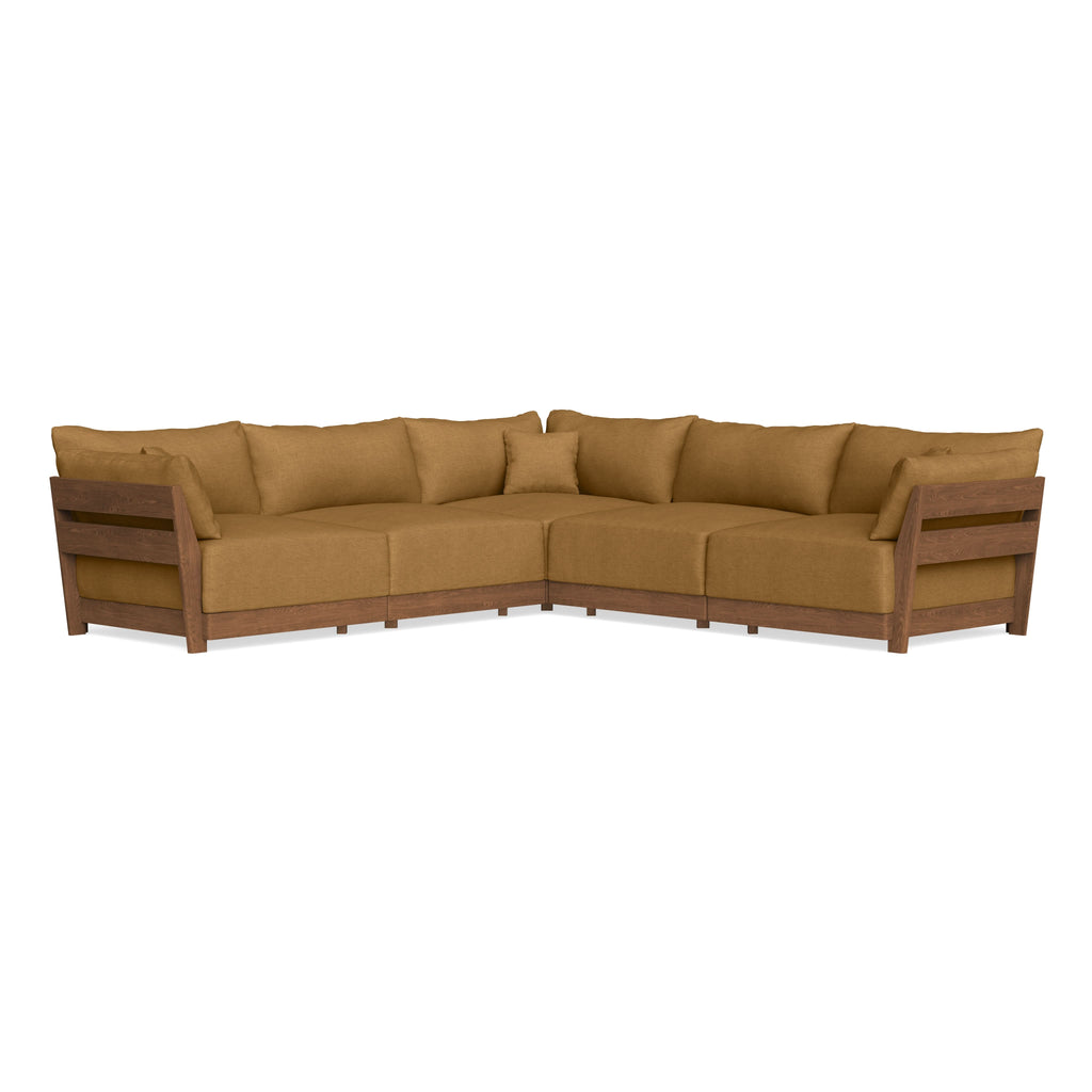Modular Bondi Espresso 5-Seater Corner Sectional in Dijon | Memory Foam Blend