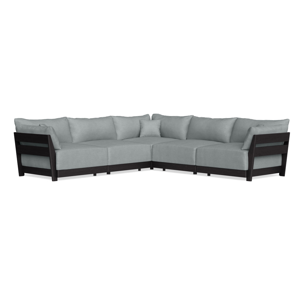 Modular Bondi Black 5-Seater Corner Sectional in Light Steel | Classic Blend