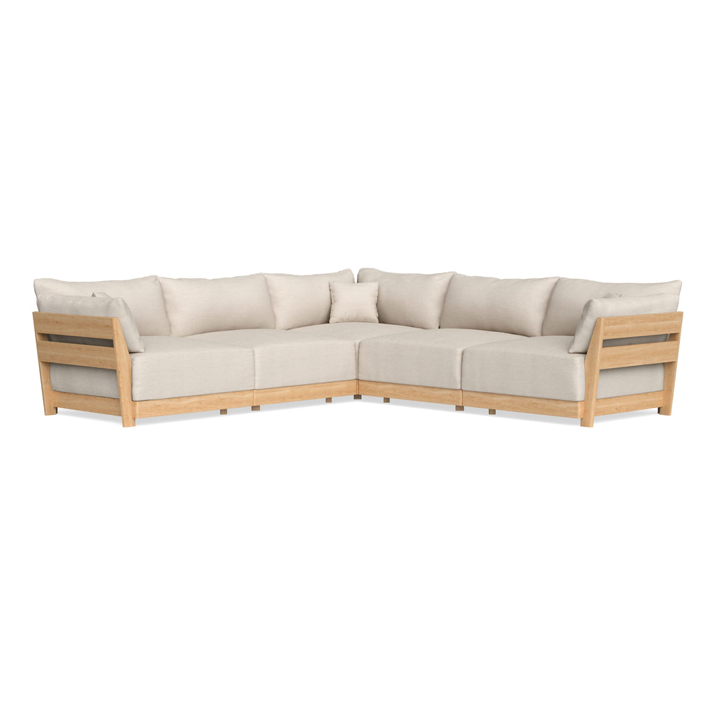 Modular Bondi Latte 5-Seater Corner Sectional in Seashell | Classic Blend