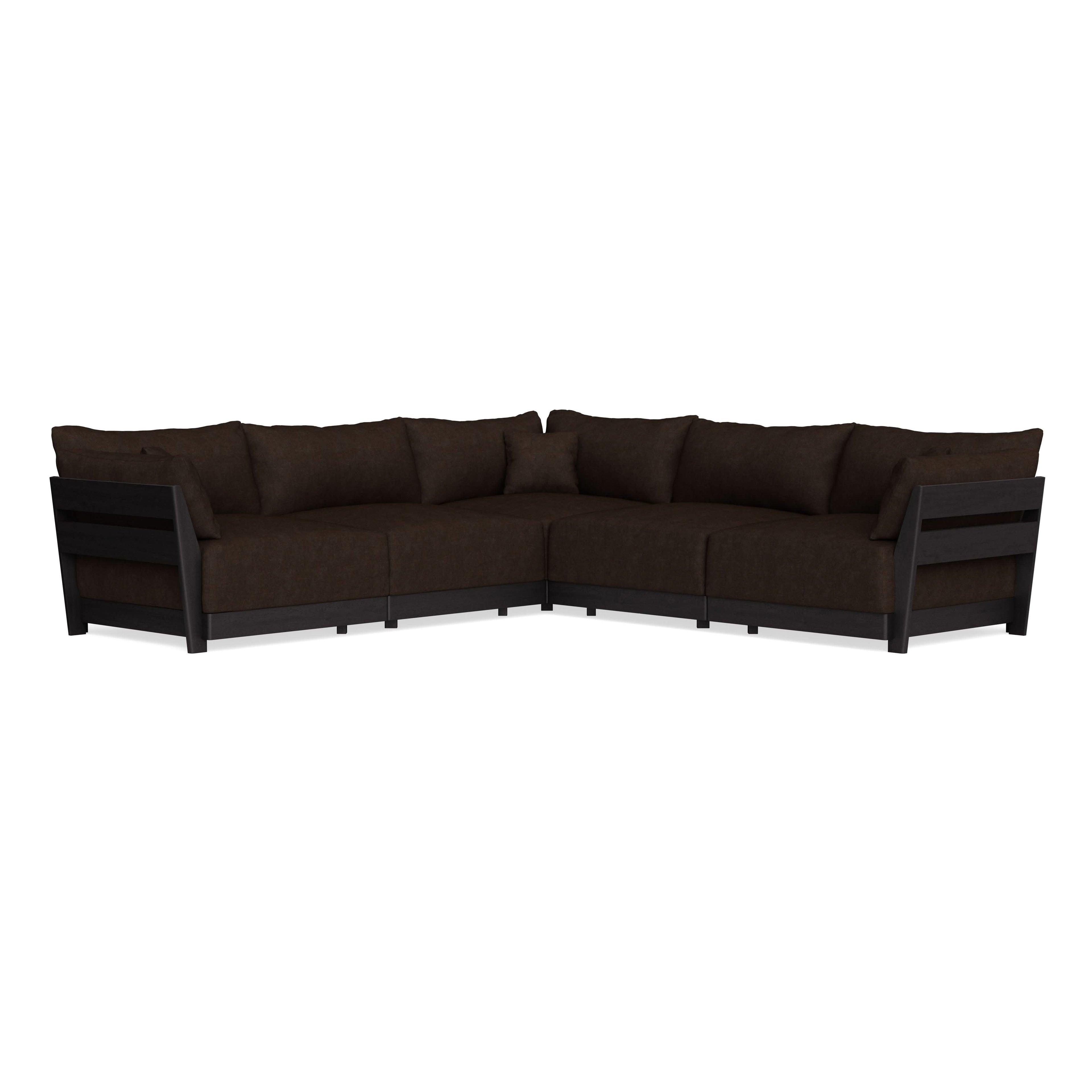 Modular Bondi Black 5-Seater Corner Sectional in Espresso | Classic Blend