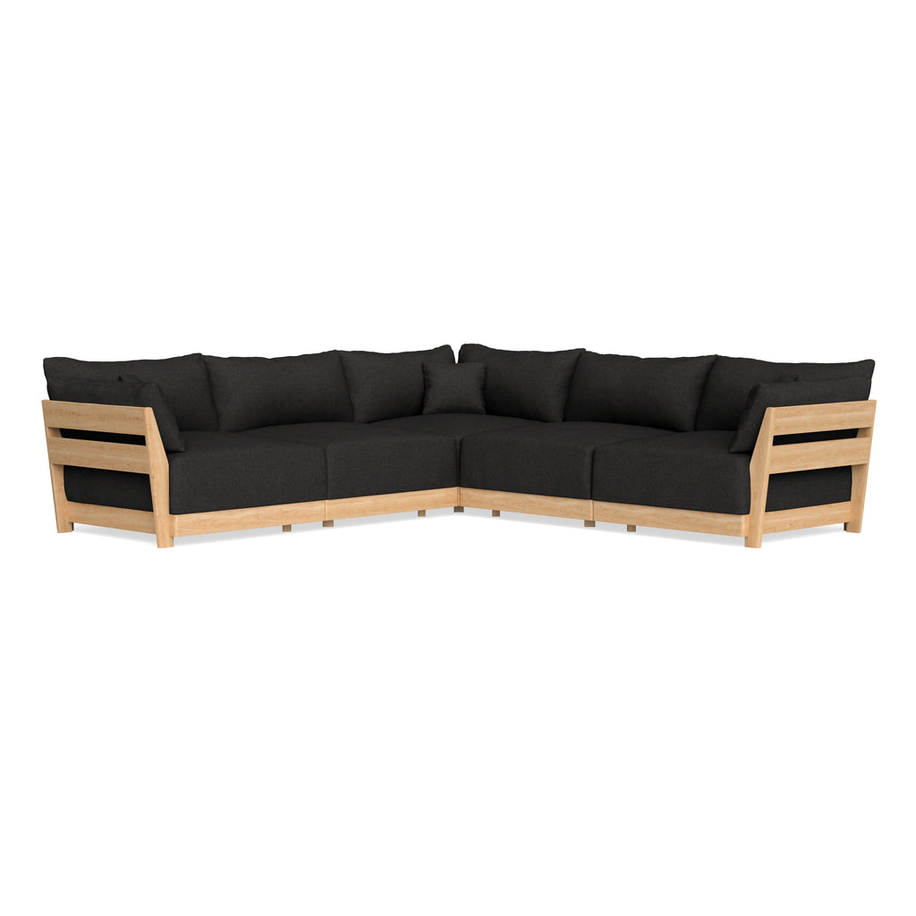 Modular Bondi Latte 5-Seater Corner Sectional in Peppercorn | Memory Foam Blend