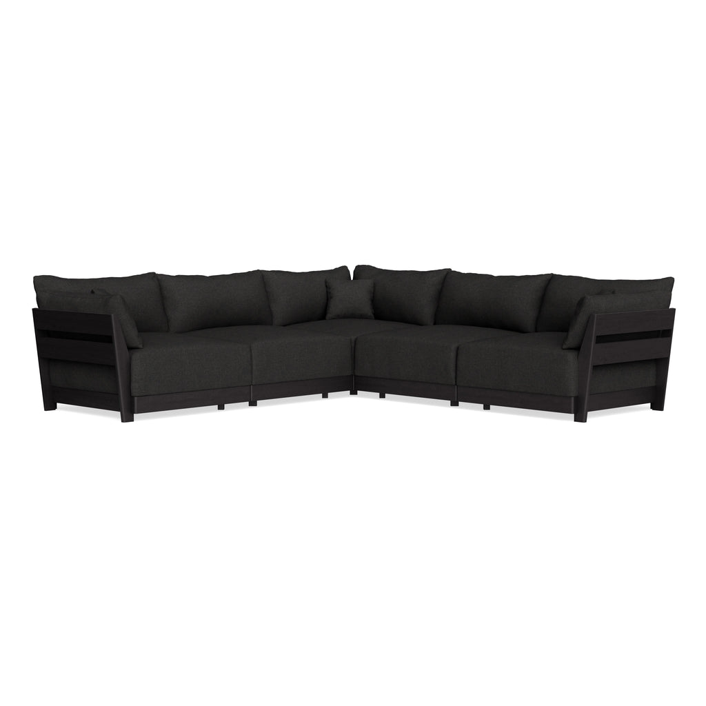 Modular Bondi Black 5-Seater Corner Sectional in Peppercorn | Classic Blend
