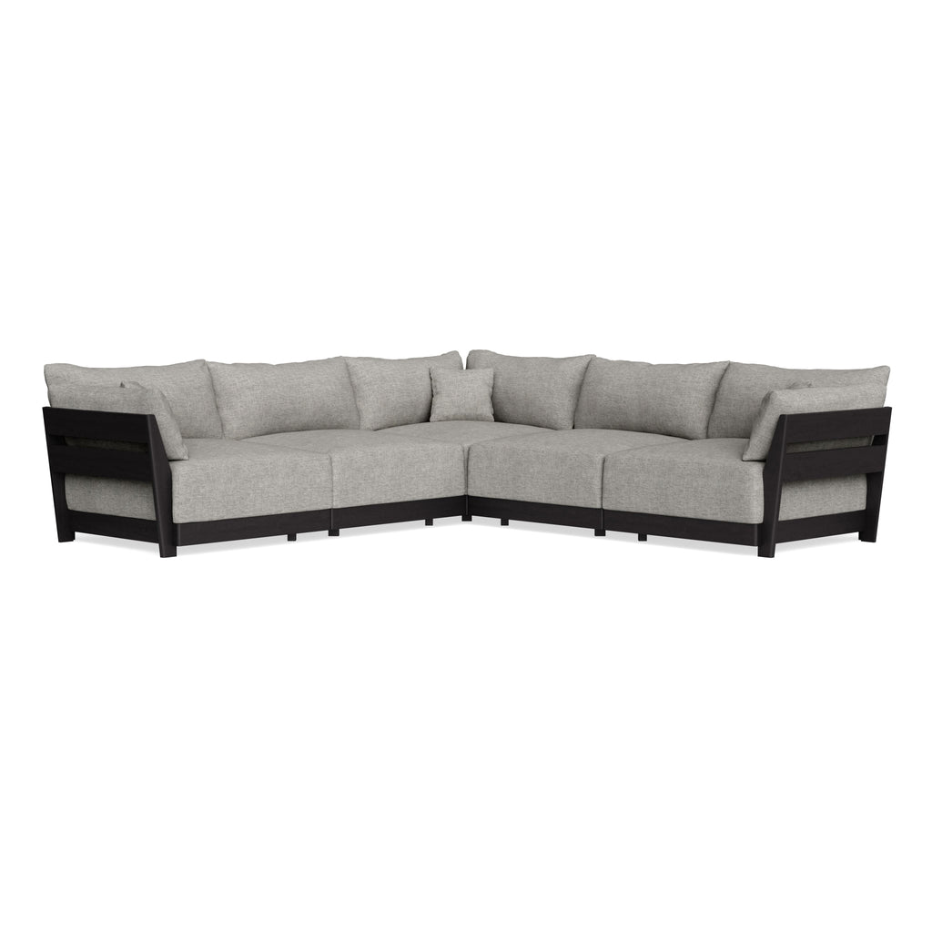 Modular Bondi Black 5-Seater Corner Sectional in Fog | Classic Blend