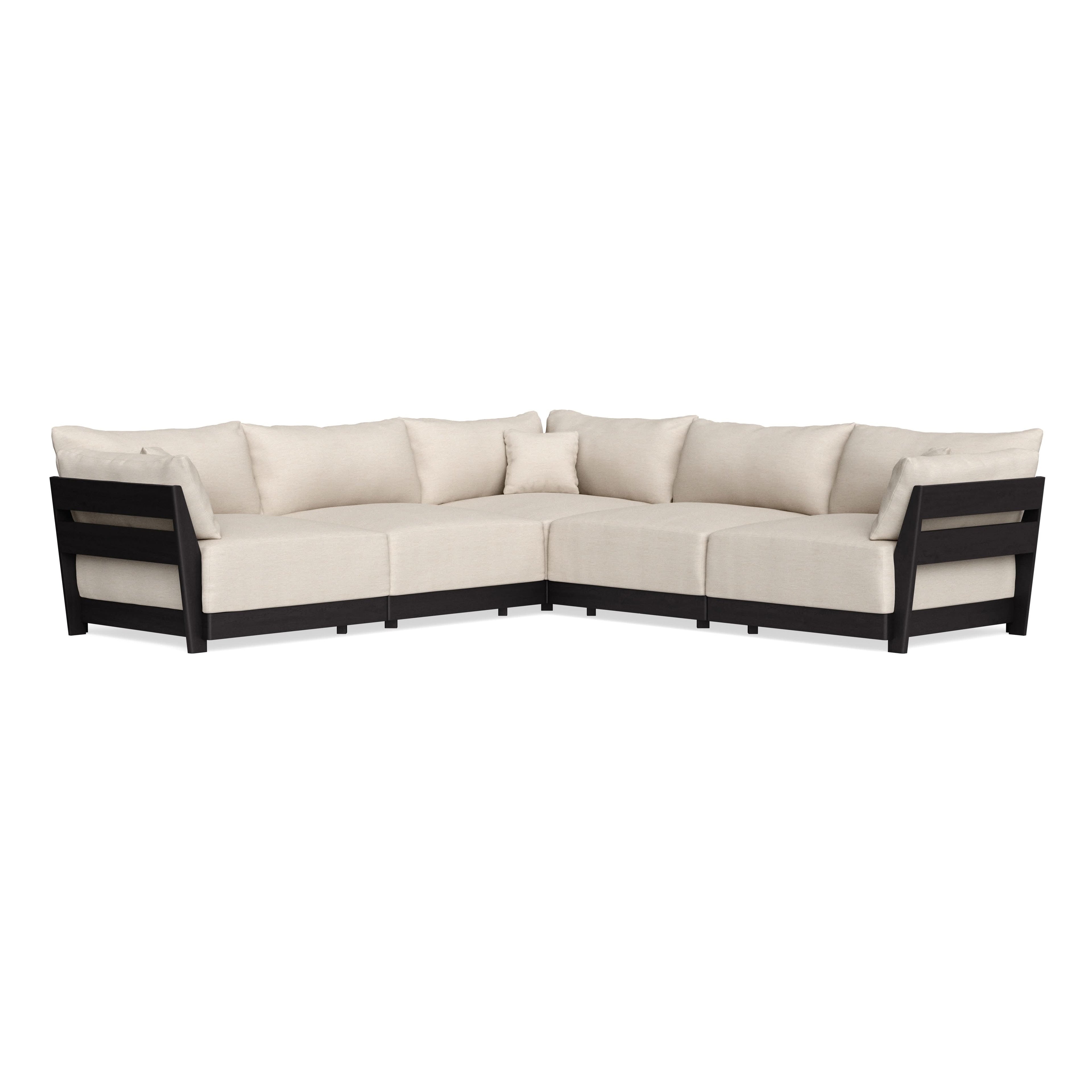 Modular Bondi Black 5-Seater Corner Sectional in Seashell | Classic Blend