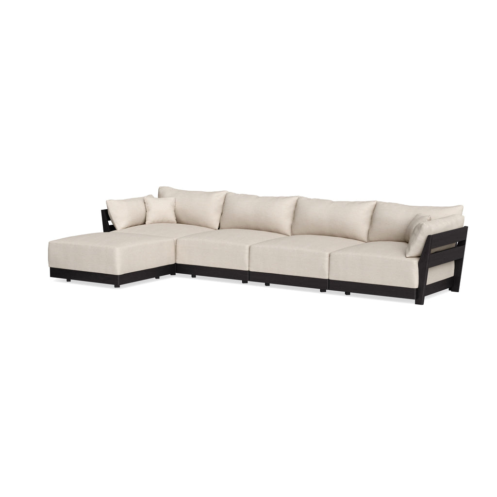 Modular Bondi Black 4-Seater Sectional in Seashell | Classic Blend