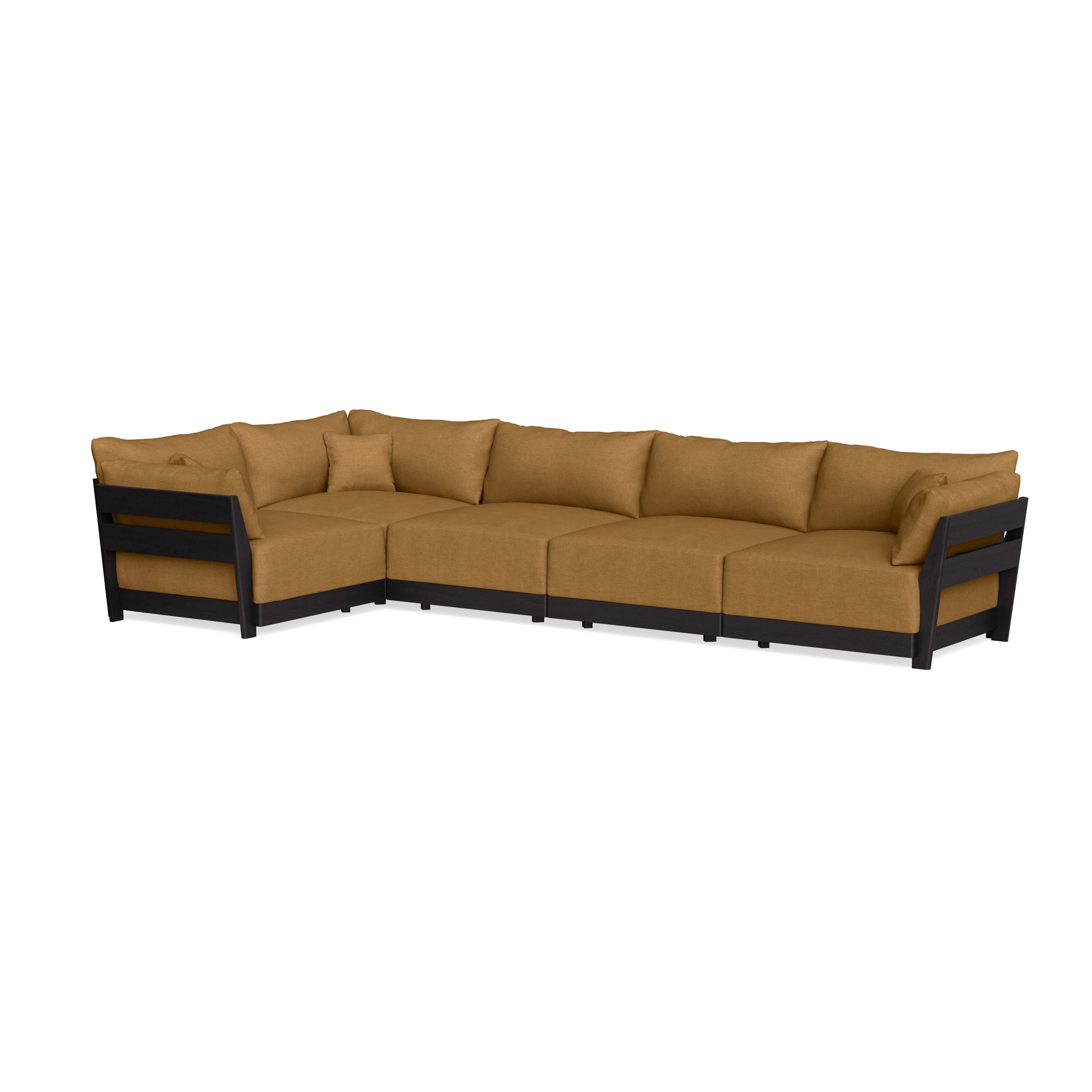 Modular Bondi Black 5-Seater L-Sectional in Dijon | Classic Blend