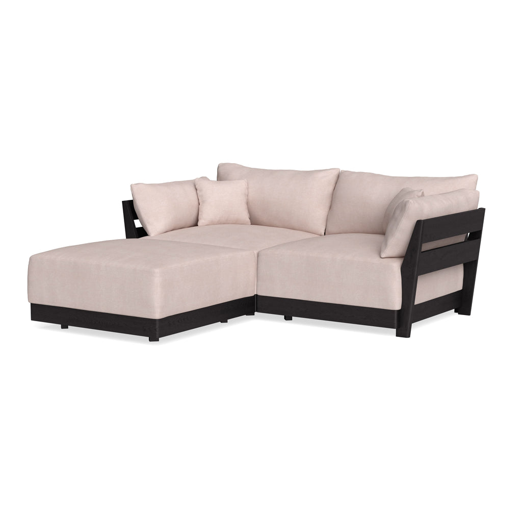 Modular Bondi Black 2-Seater Sectional in Blush | Classic Blend