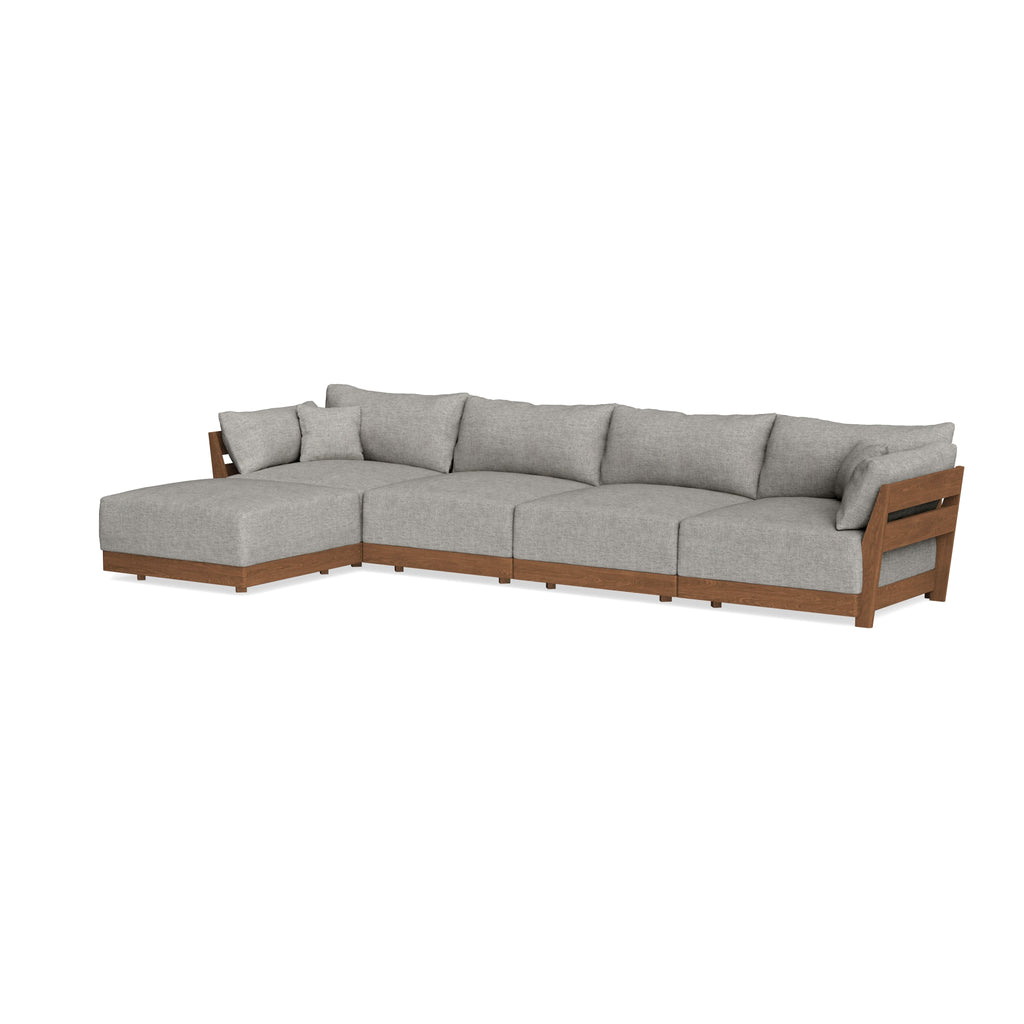 Modular Bondi Espresso 4-Seater Sectional in Fog | Classic Blend