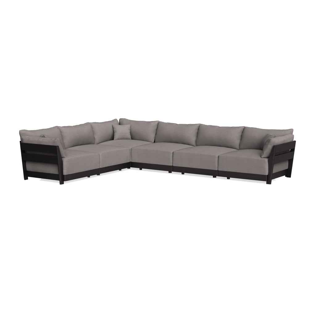 Modular Bondi Black 6-Seater Corner Sectional in Cement | Classic Blend