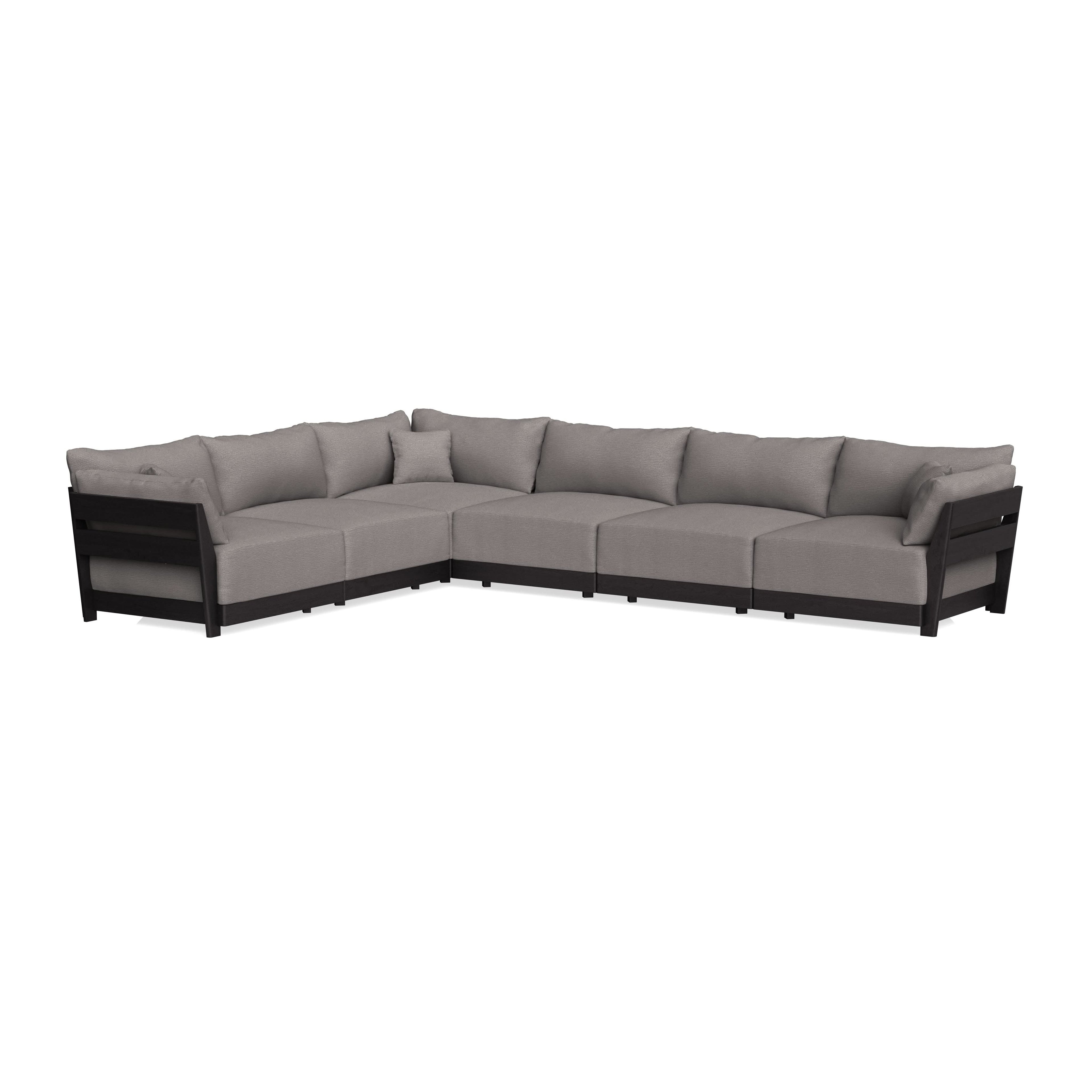 Modular Bondi Black 6-Seater Corner Sectional in Cement | Classic Blend