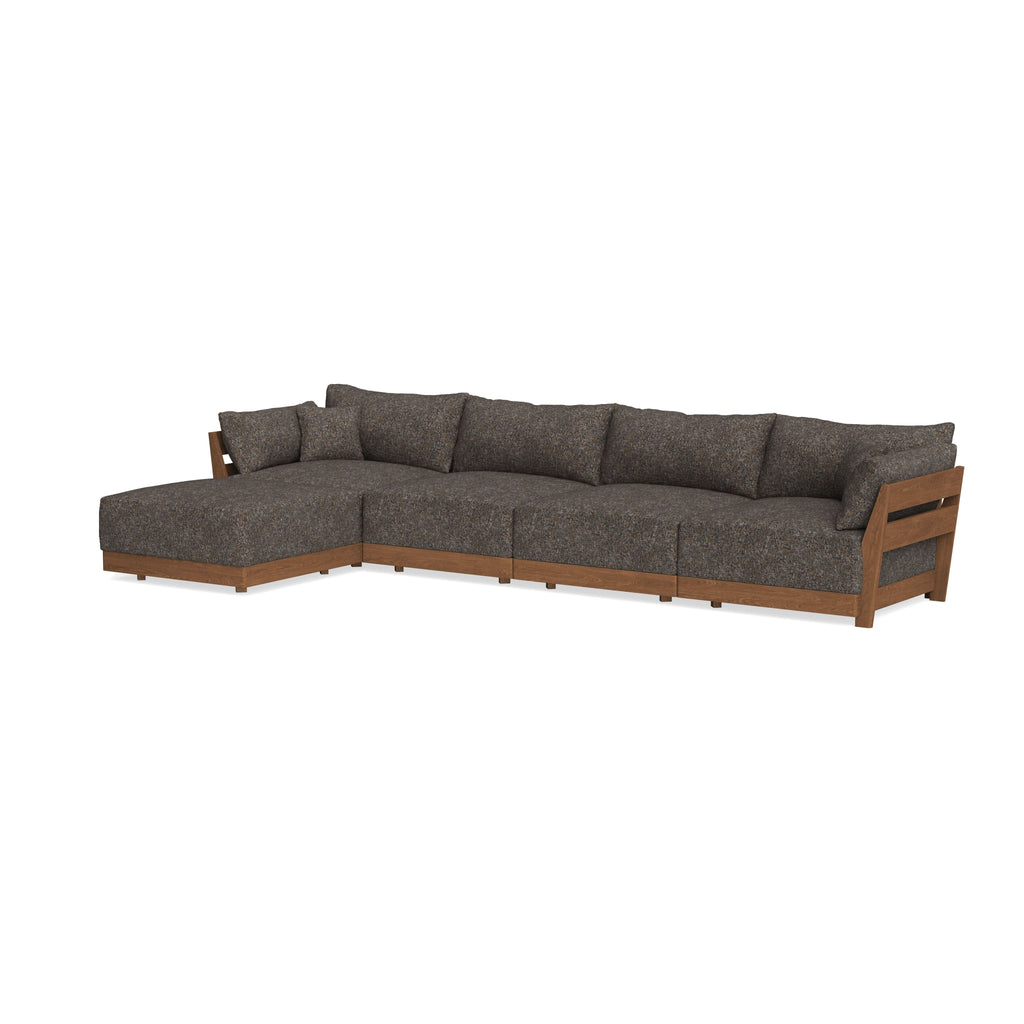 Modular Bondi Espresso 4-Seater Sectional in Eclipse | Memory Foam Blend