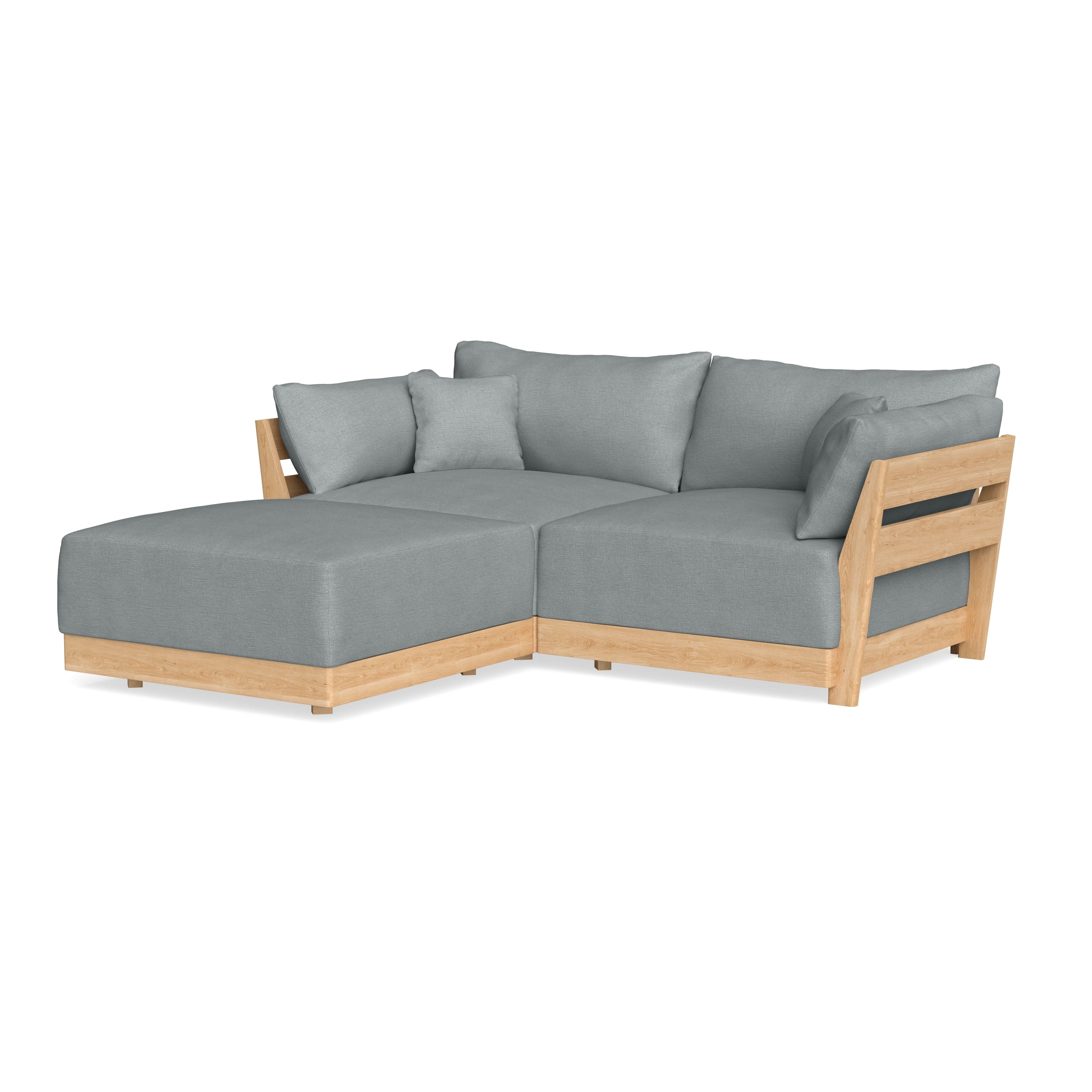 Slipcover Only - Modular Bondi 2-Seater Sectional in Light Steel