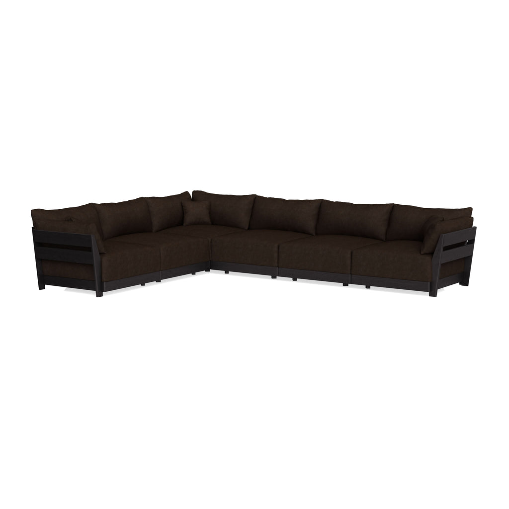 Modular Bondi Black 6-Seater Corner Sectional in Espresso | Classic Blend