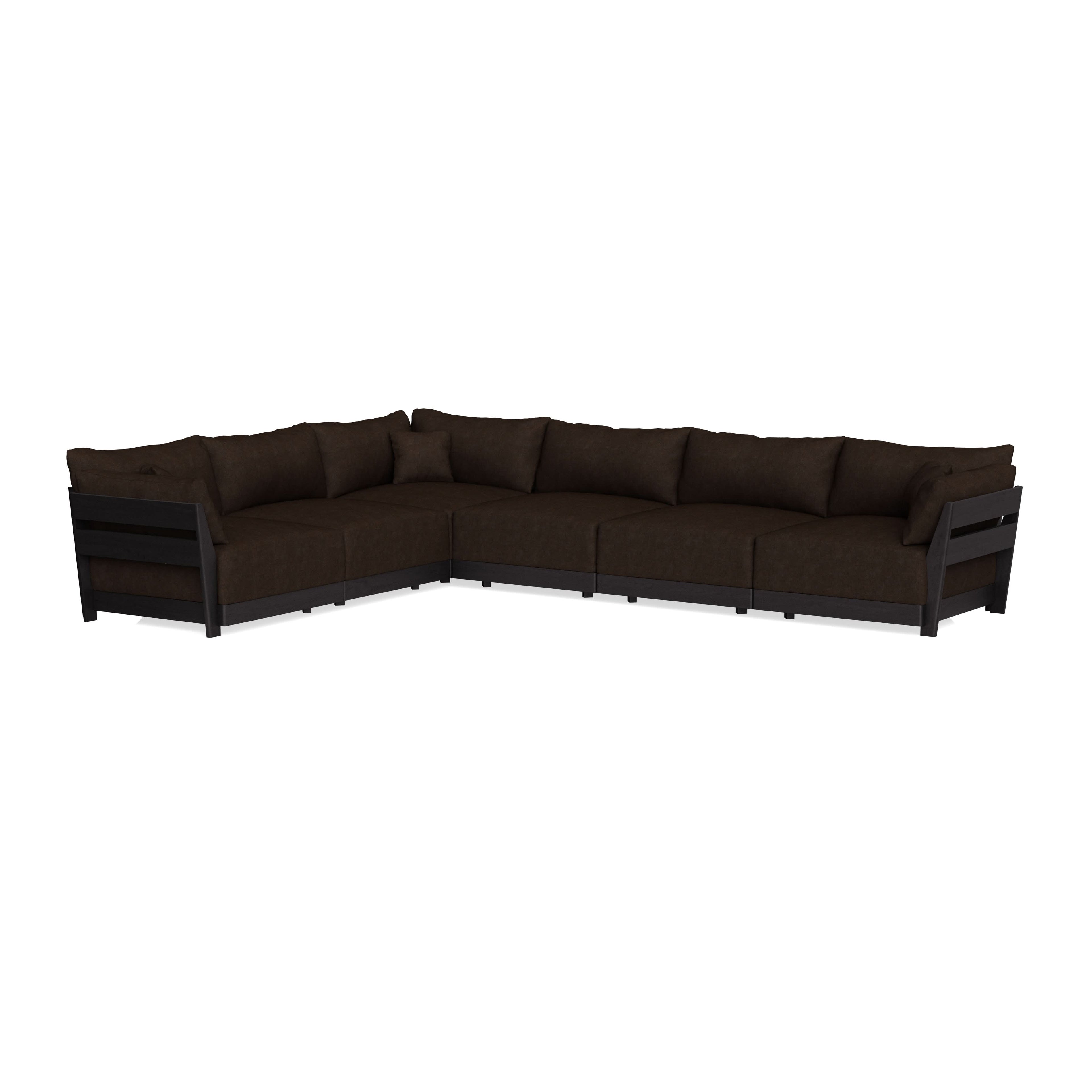 Modular Bondi Black 6-Seater Corner Sectional in Espresso | Classic Blend