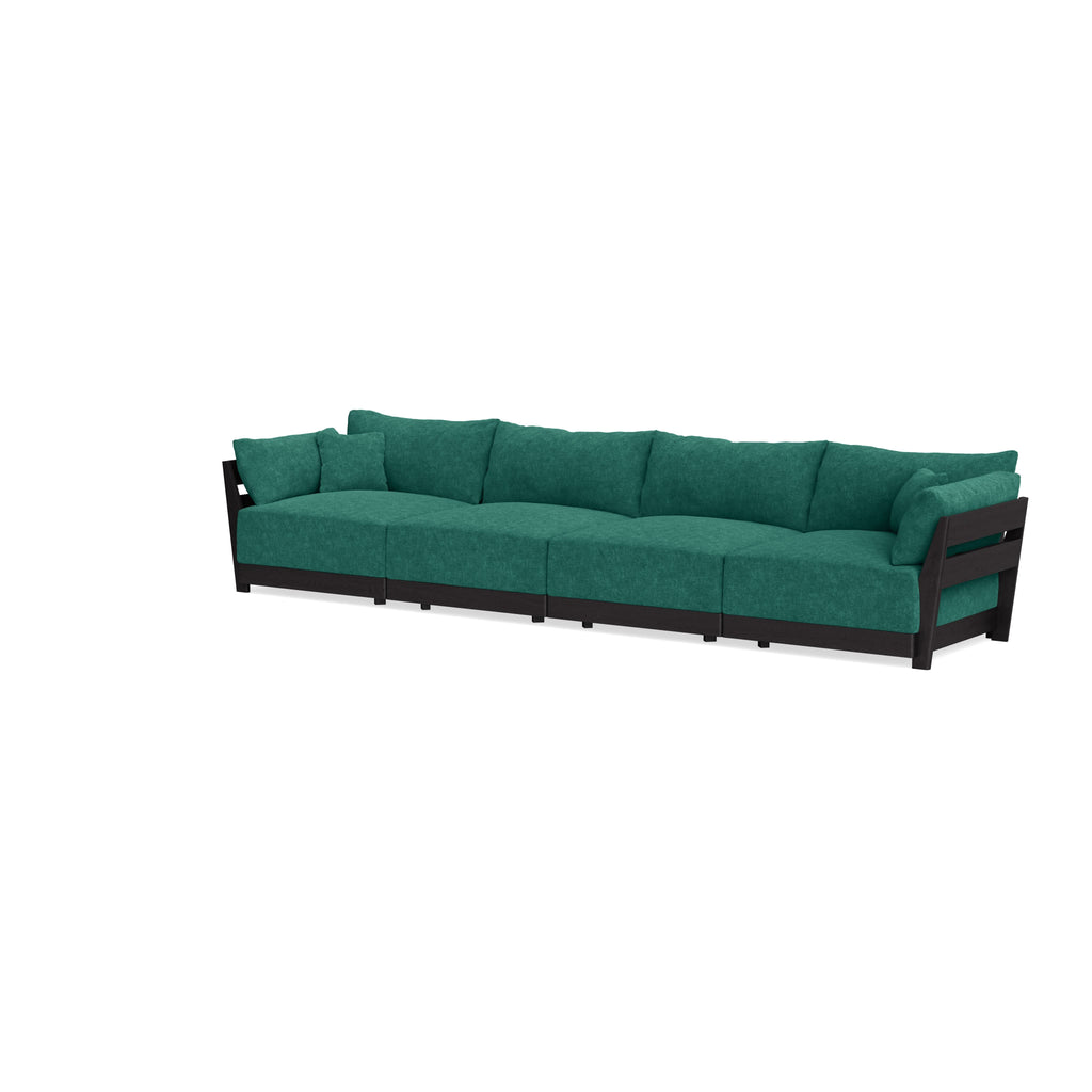 Modular Bondi Black 4-Seater Sofa in Jade Green | Classic Blend