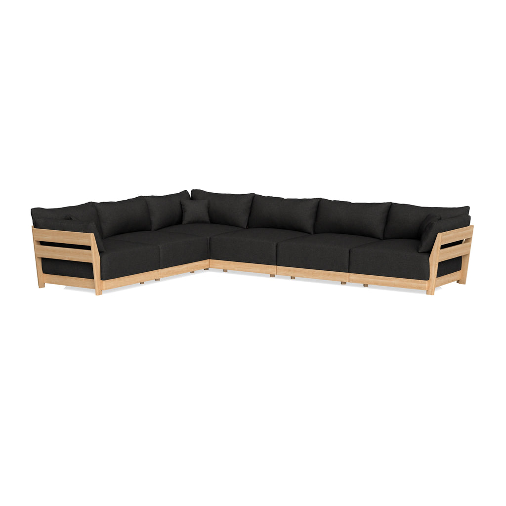 Modular Bondi Latte 6-Seater Corner Sectional in Peppercorn | Classic Blend