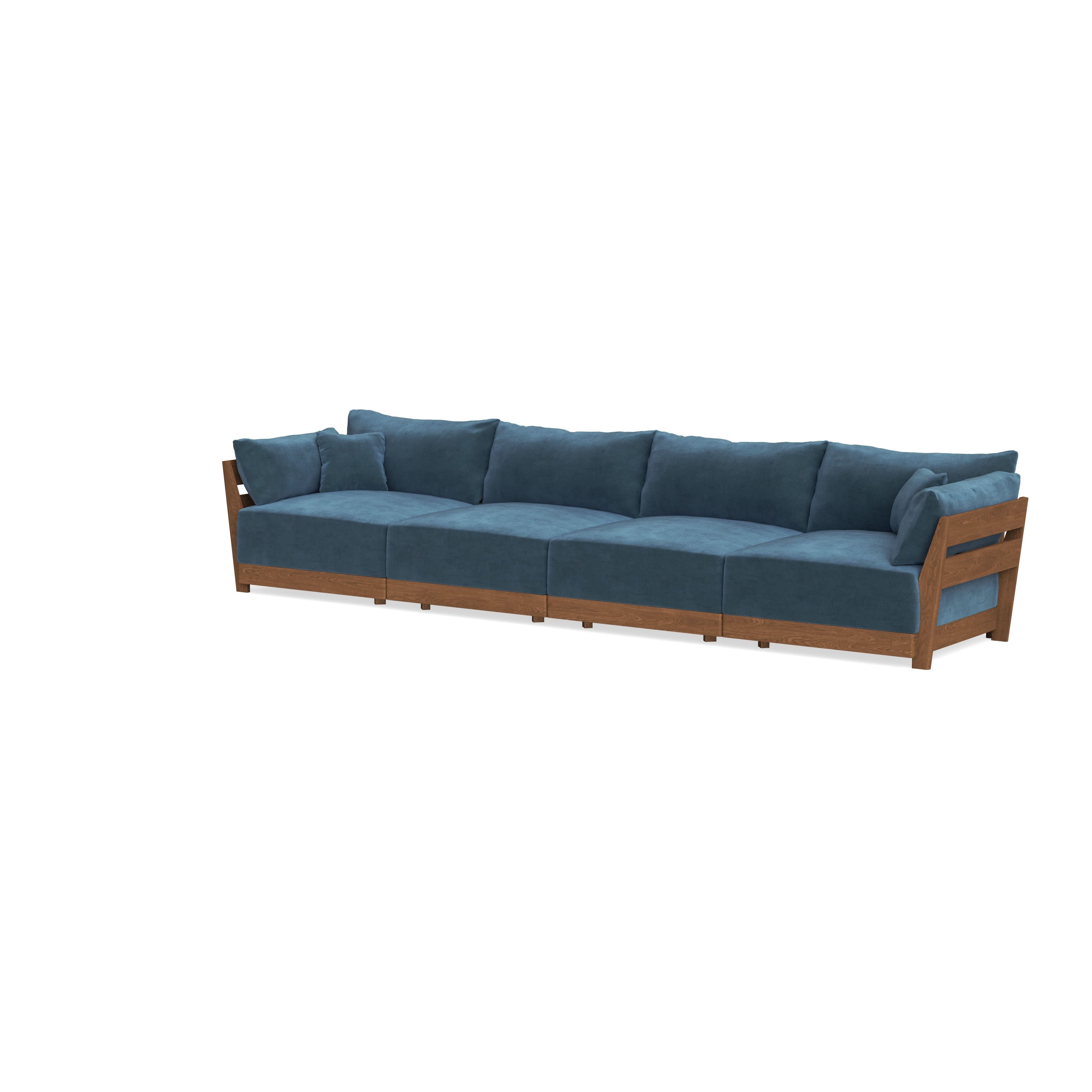 Modular Bondi Espresso 4-Seater Sofa in Oxford Blue | Classic Blend