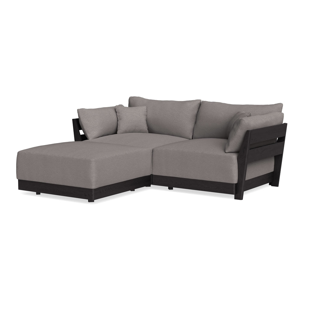 Modular Bondi Black 2-Seater Sectional in Cement | Classic Blend
